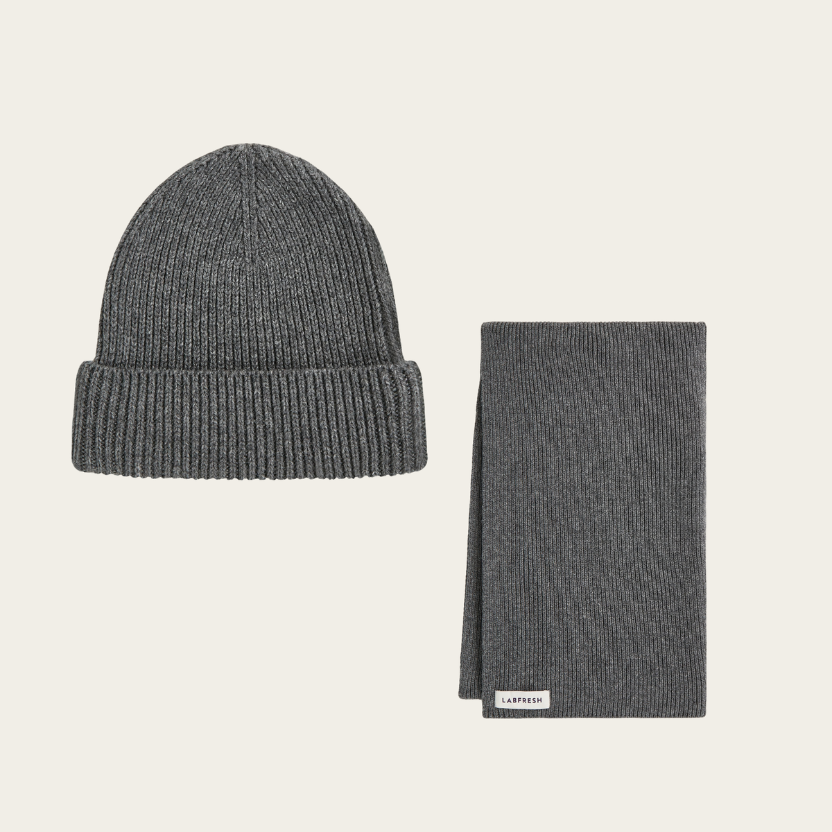 Heavy Seawool Dark grey Beanie & Scarf bundle