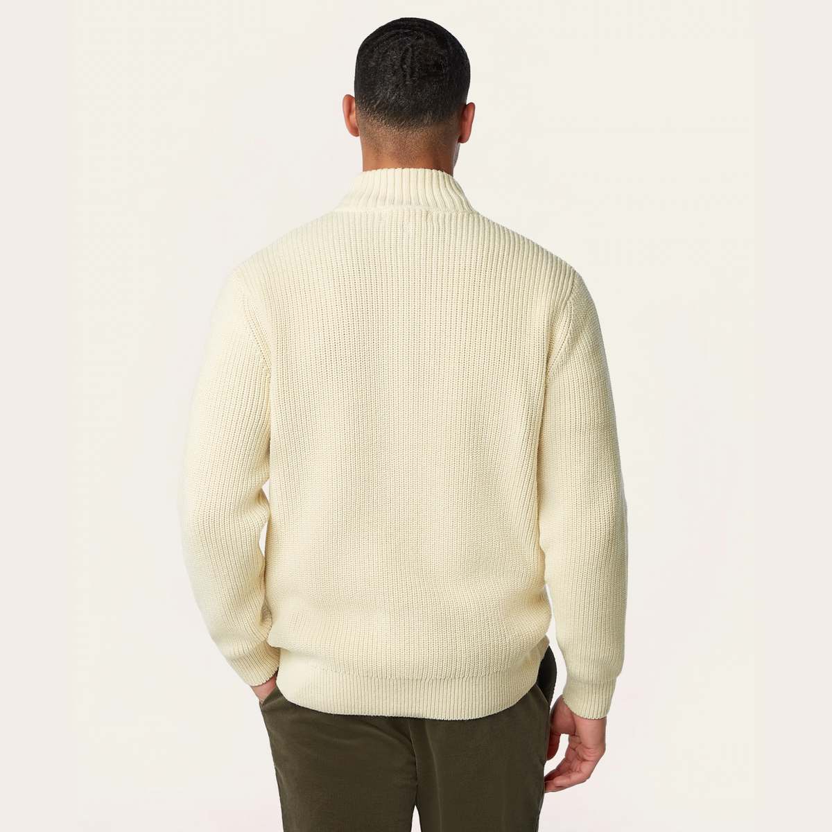 Heavy Seawool Full Zip Cardigan Off White