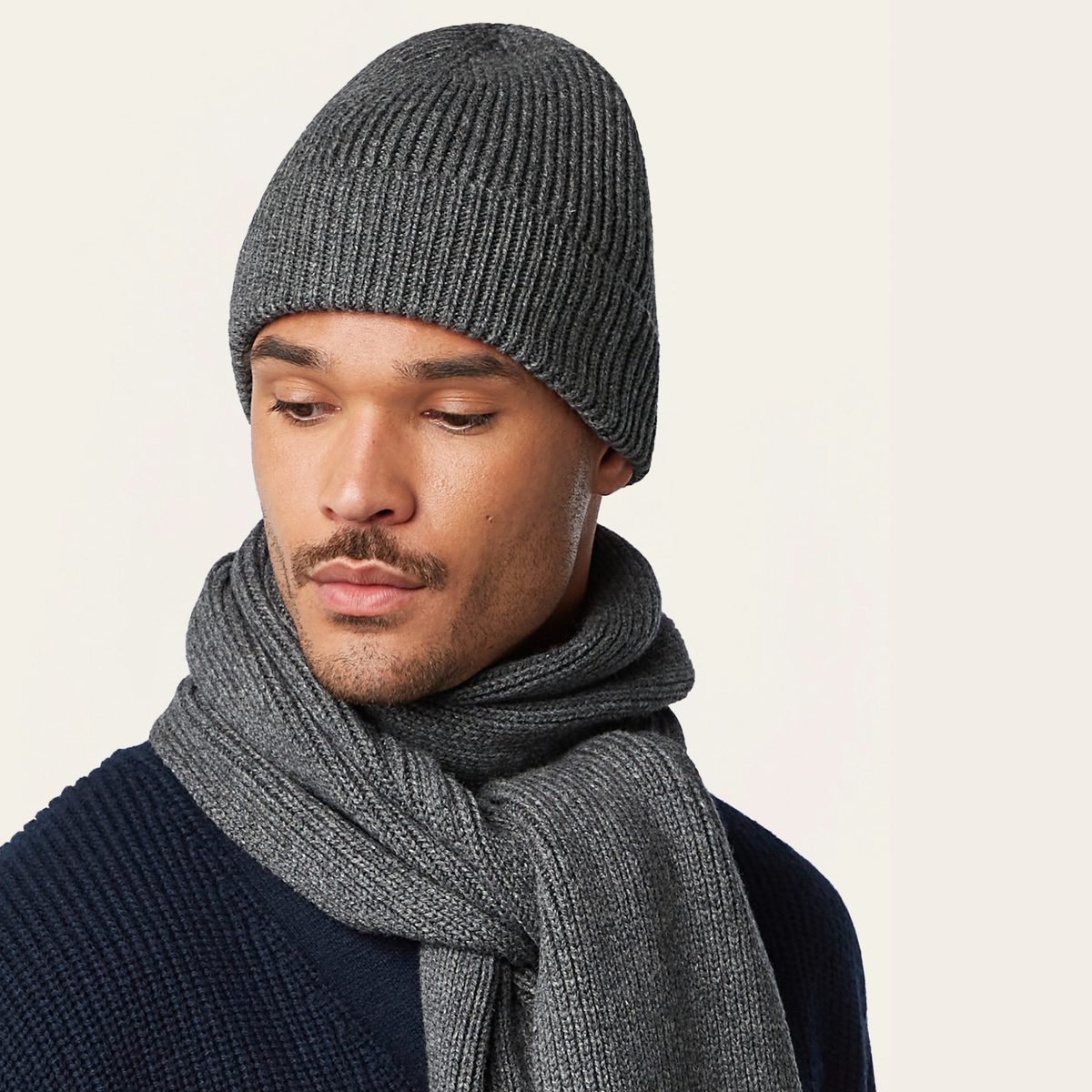 Heavy Seawool Beanie Dark Grey