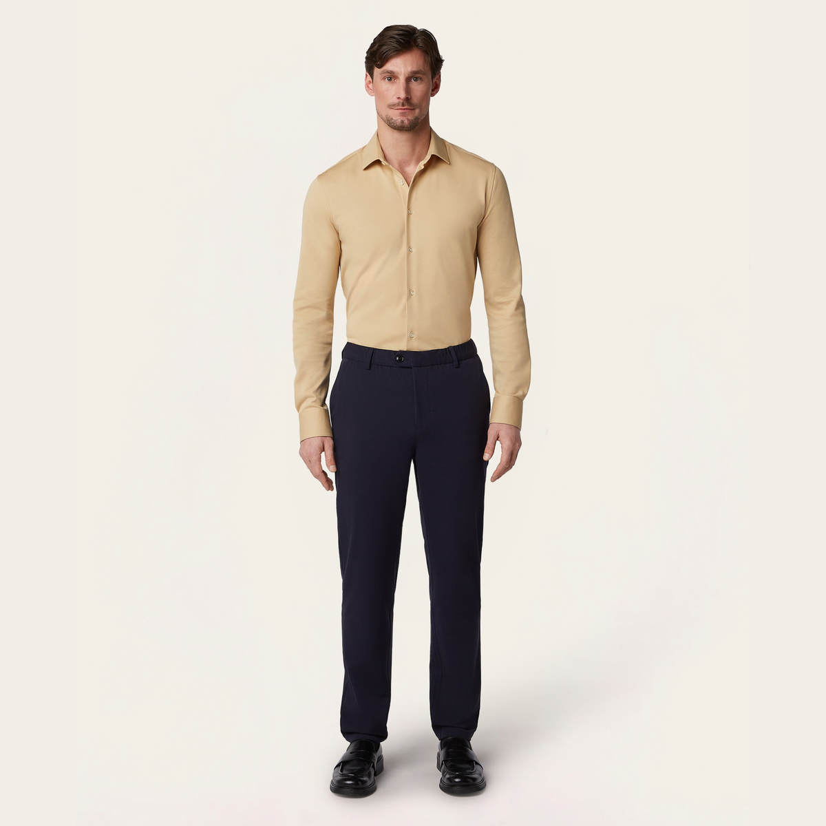 Knitted non-iron shirt Sand