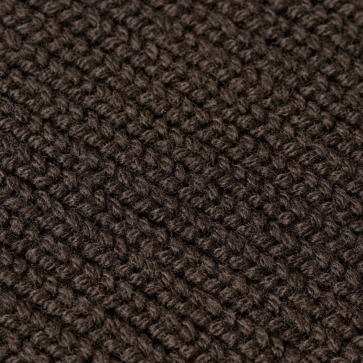 Heavy Seawool Full Zip Cardigan Dark Brown