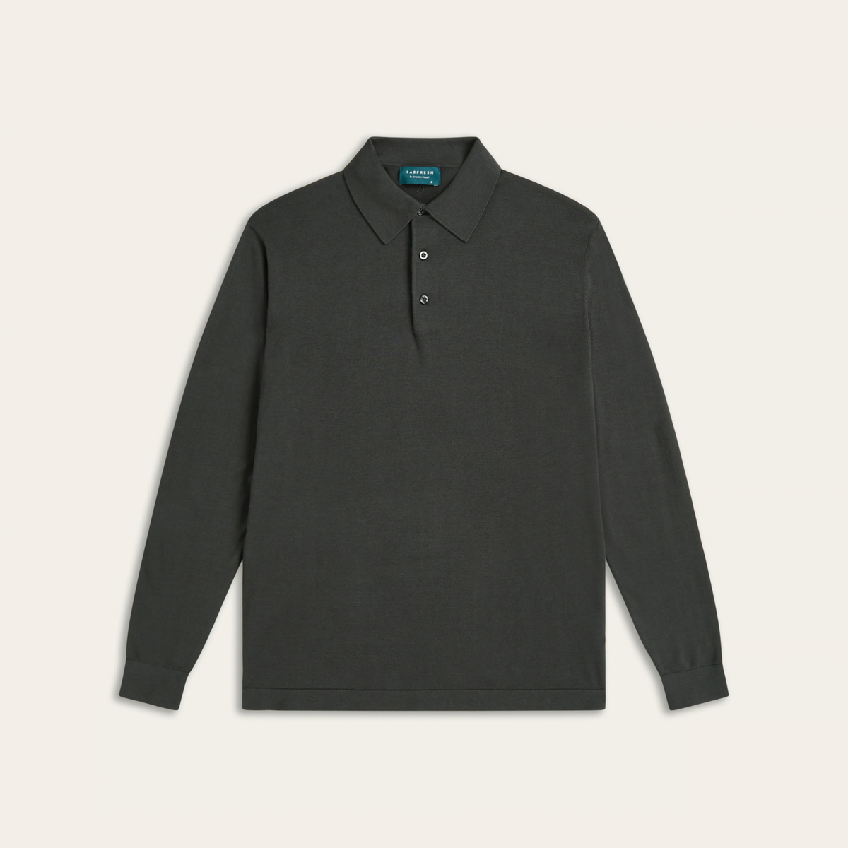 Knitted Long-sleeve Polo Dark Grey