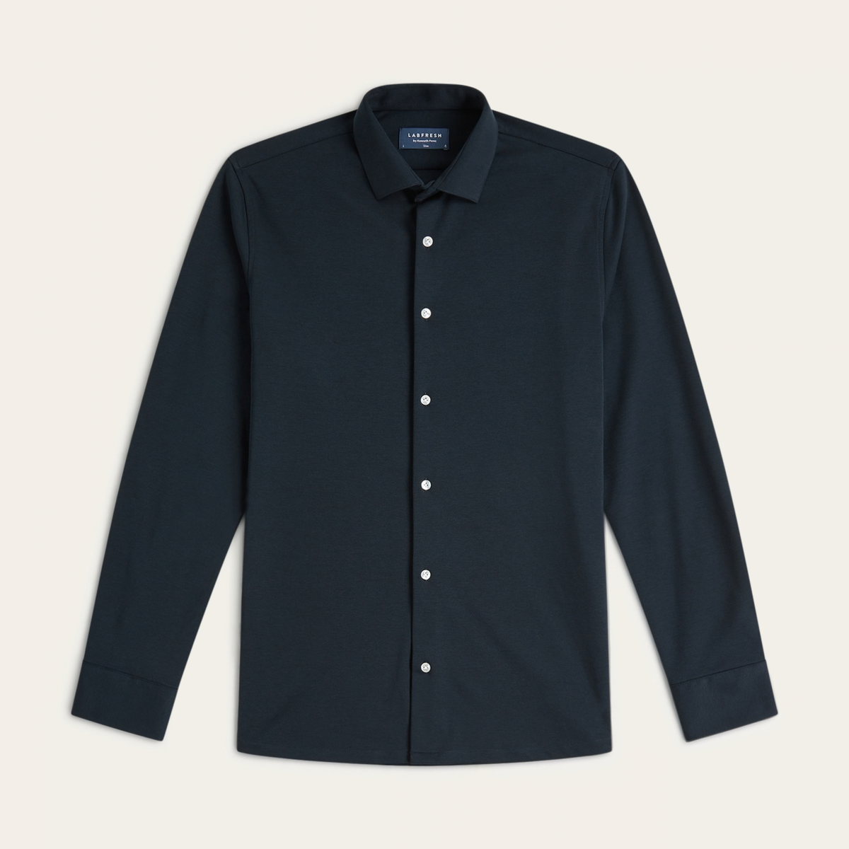 Knitted non-iron shirt navy