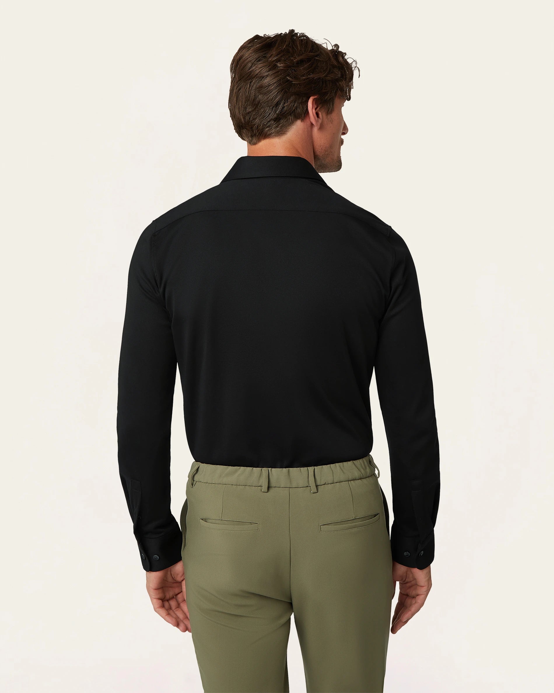 Knitted non-iron shirt black