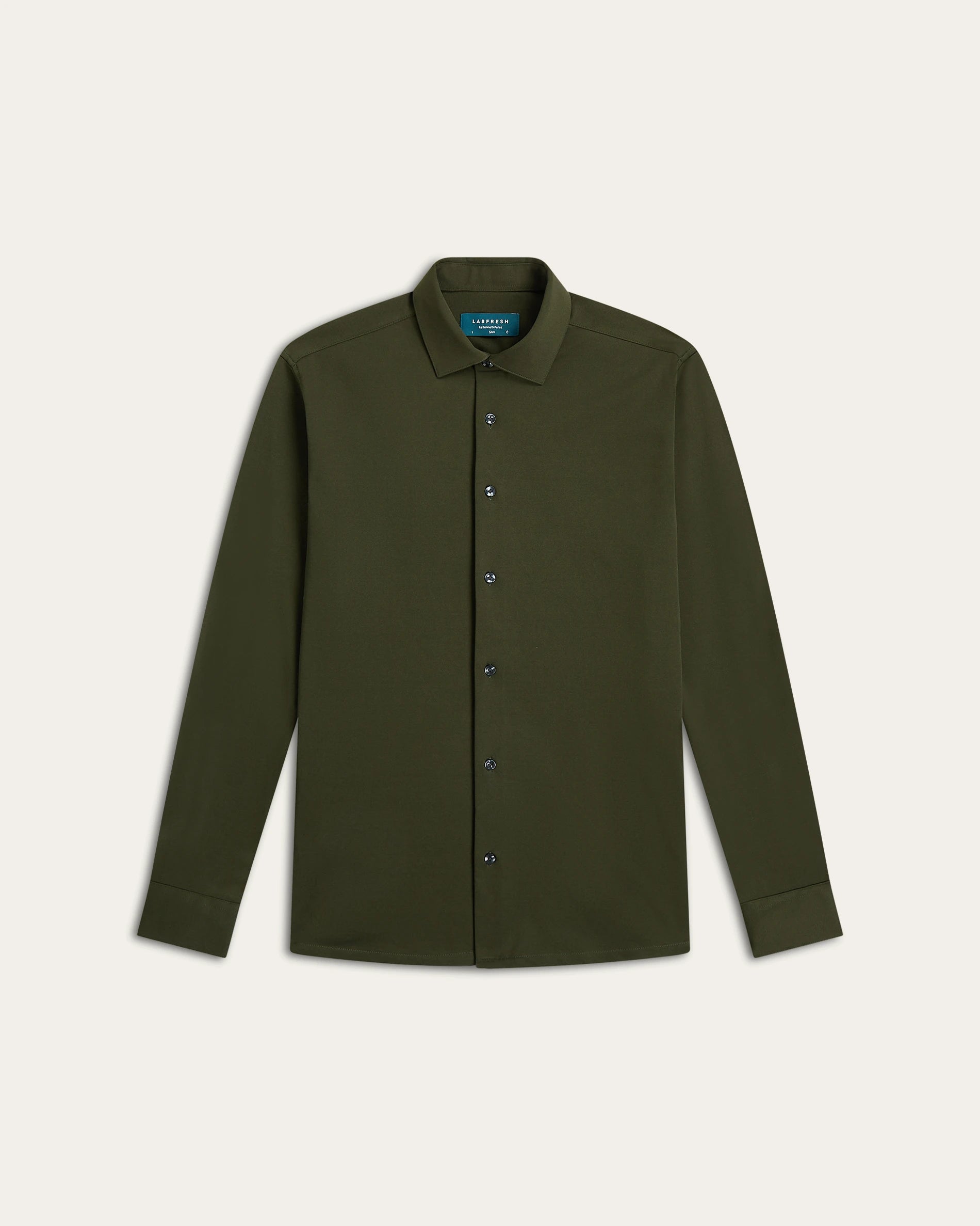 Knitted non-iron shirt Dark Green
