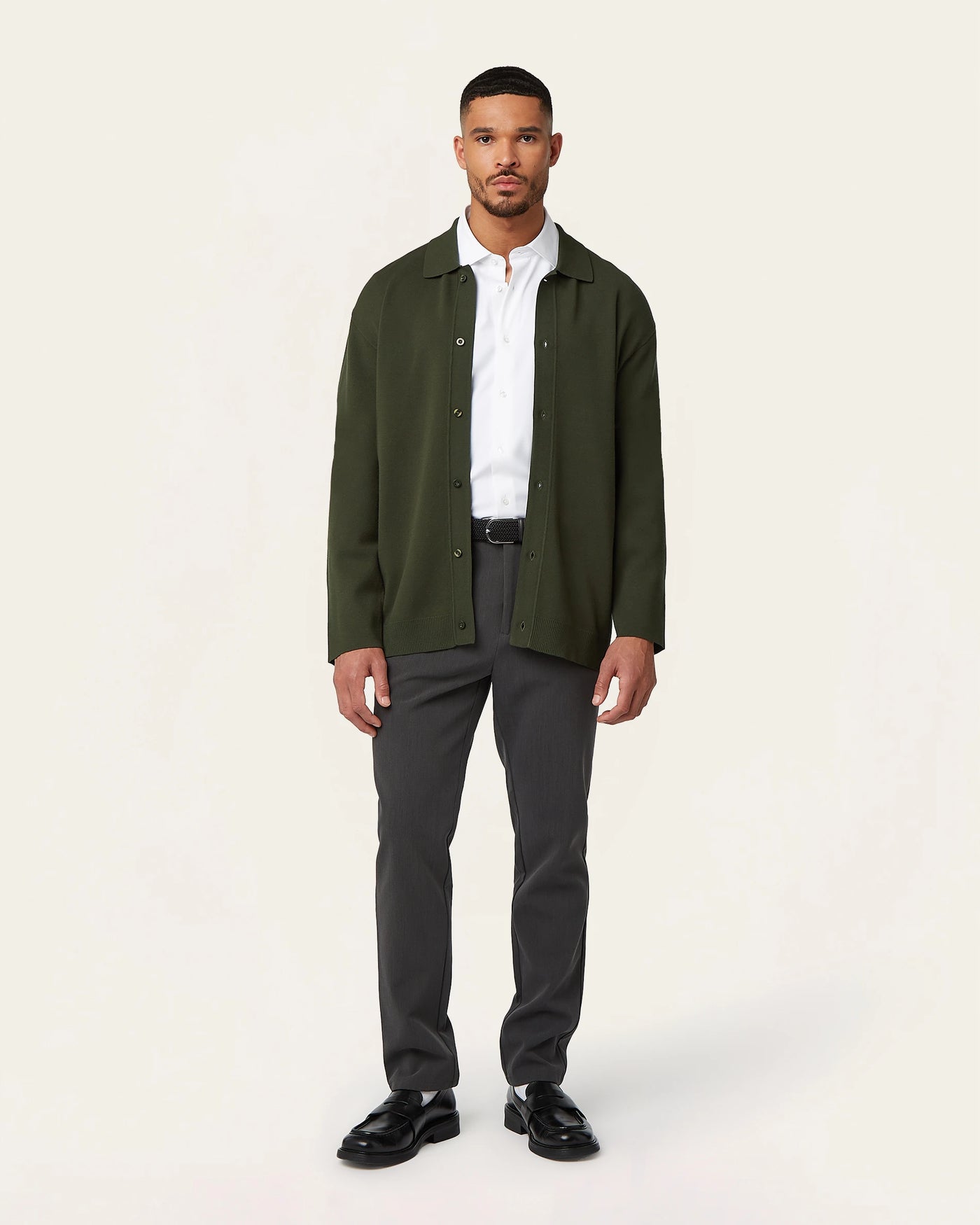 Jacquard Cardigan Dark Green