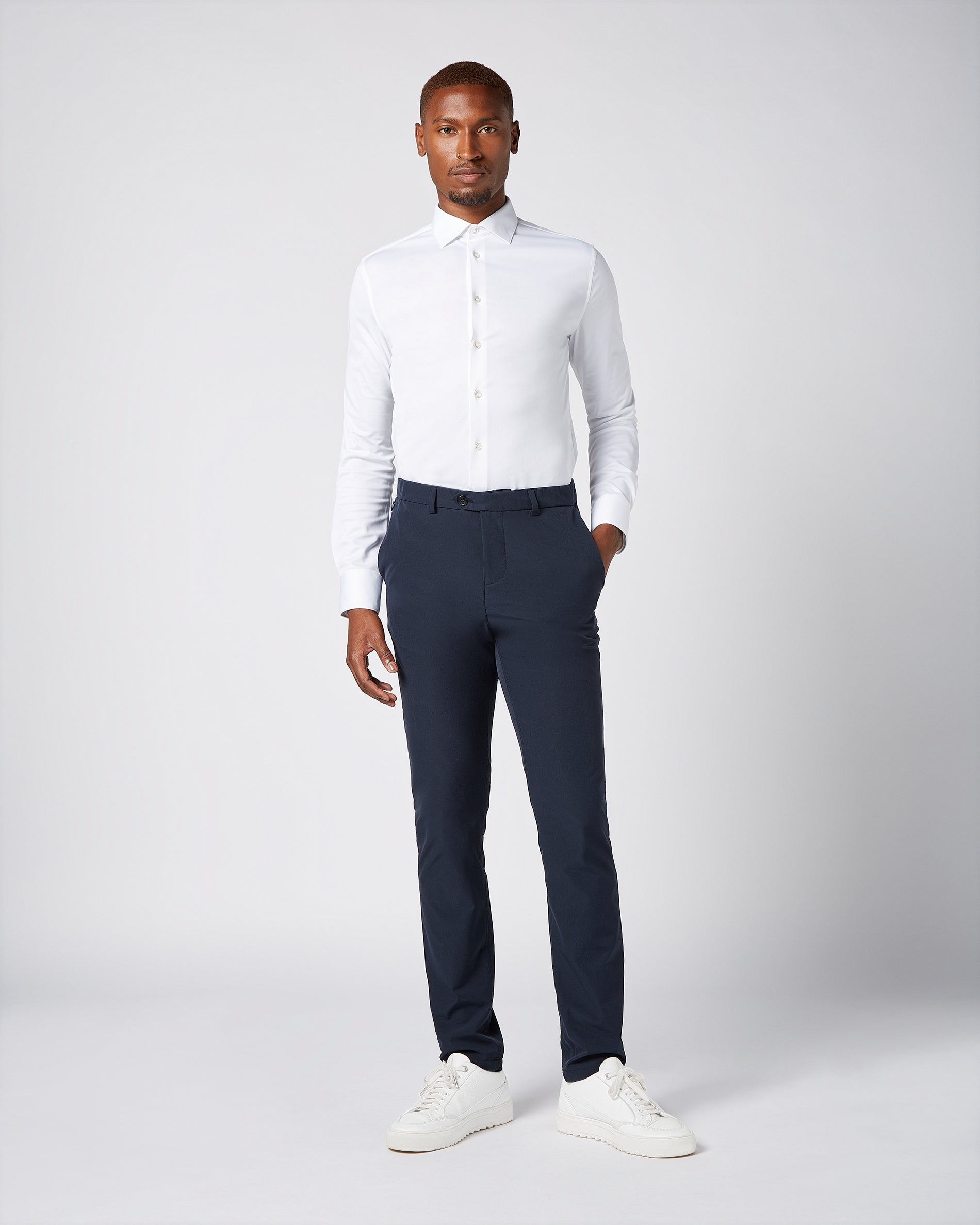 Prior Tech: Non-iron stretch shirt white