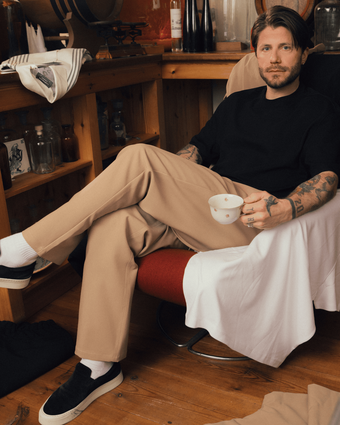 Straight pants Light Camel