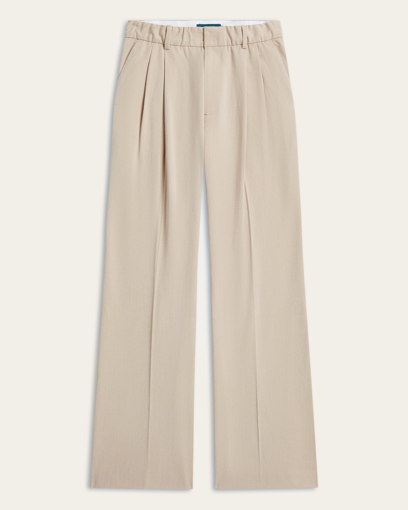 Pleated Signature wide pants - Sand