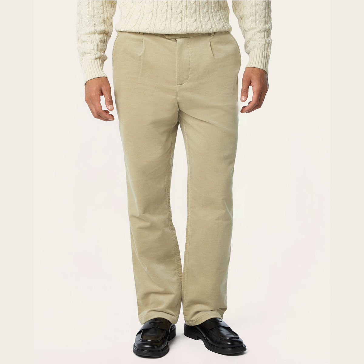 Straight Corduroy Pants Sand