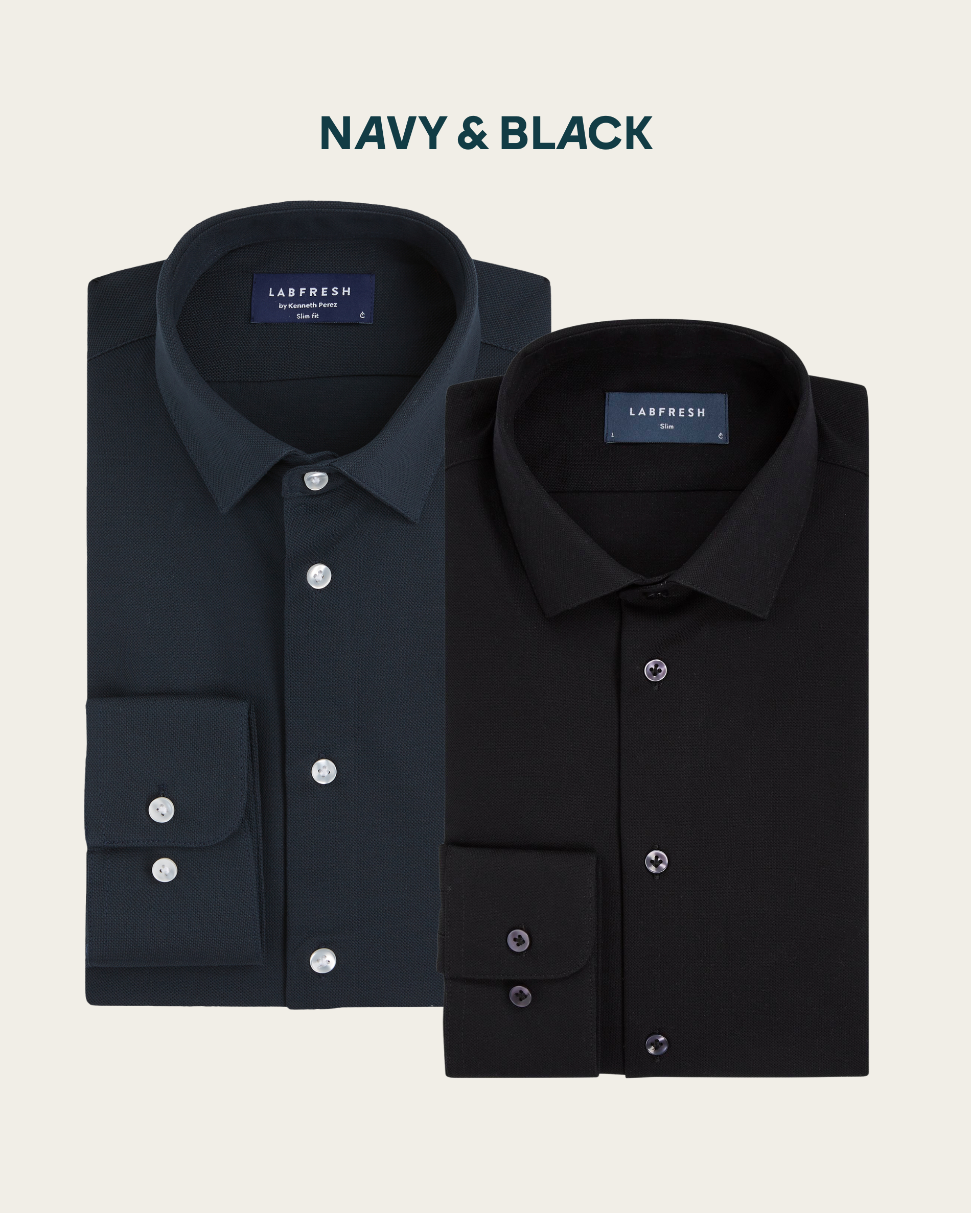 Prior Tech: Knitted shirt 2-pack bundle | Navy & Black