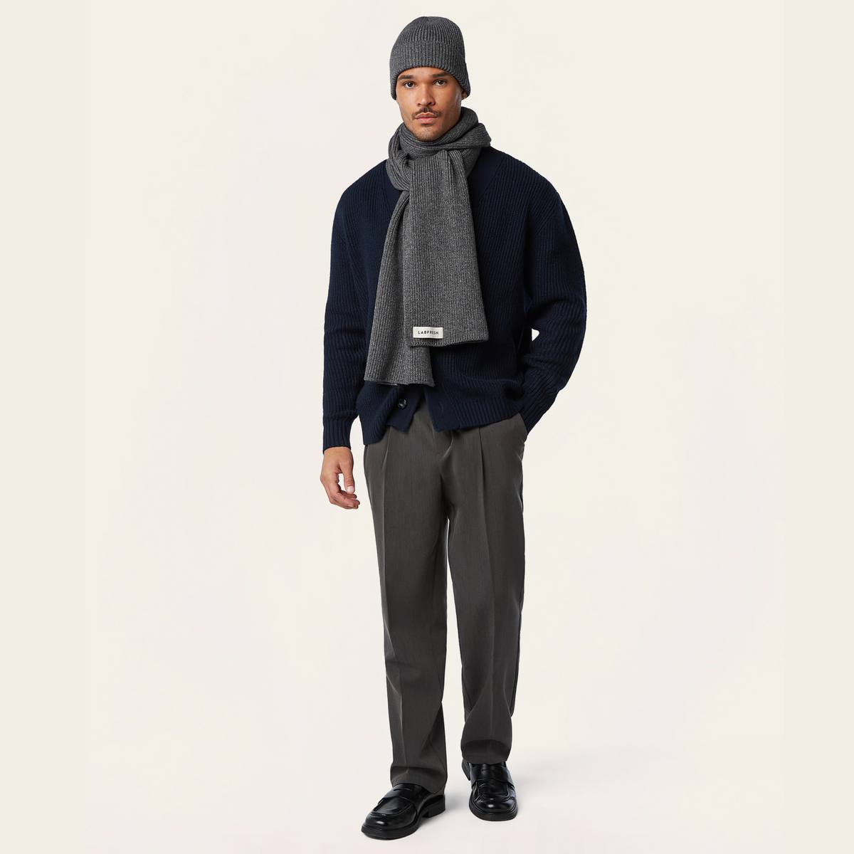 Heavy Seawool Scarf Dark Grey