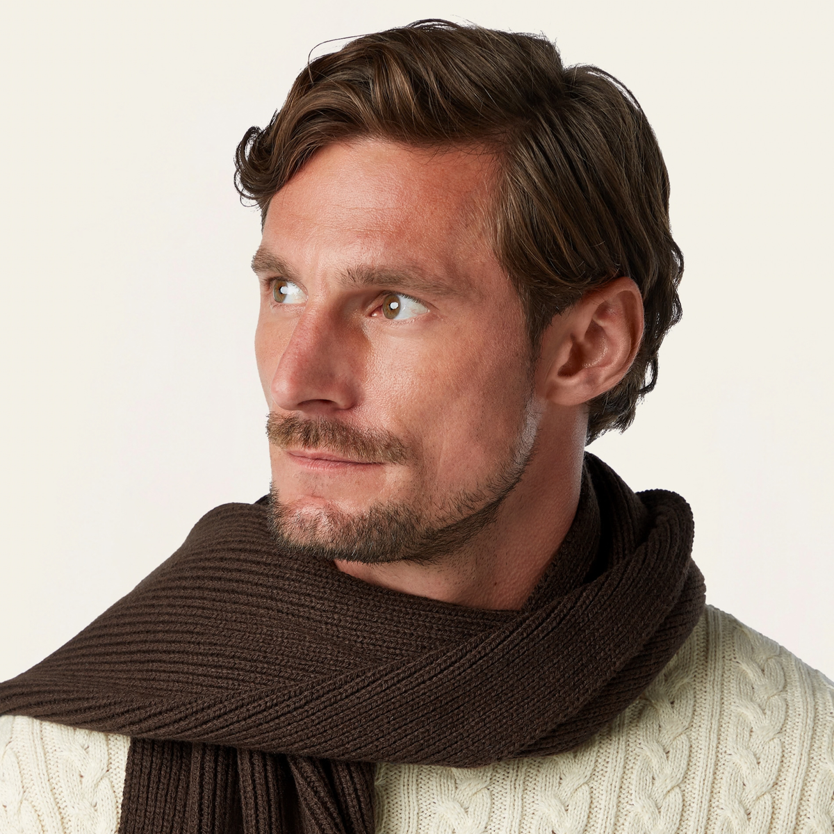 Heavy Seawool Scarf Dark Brown