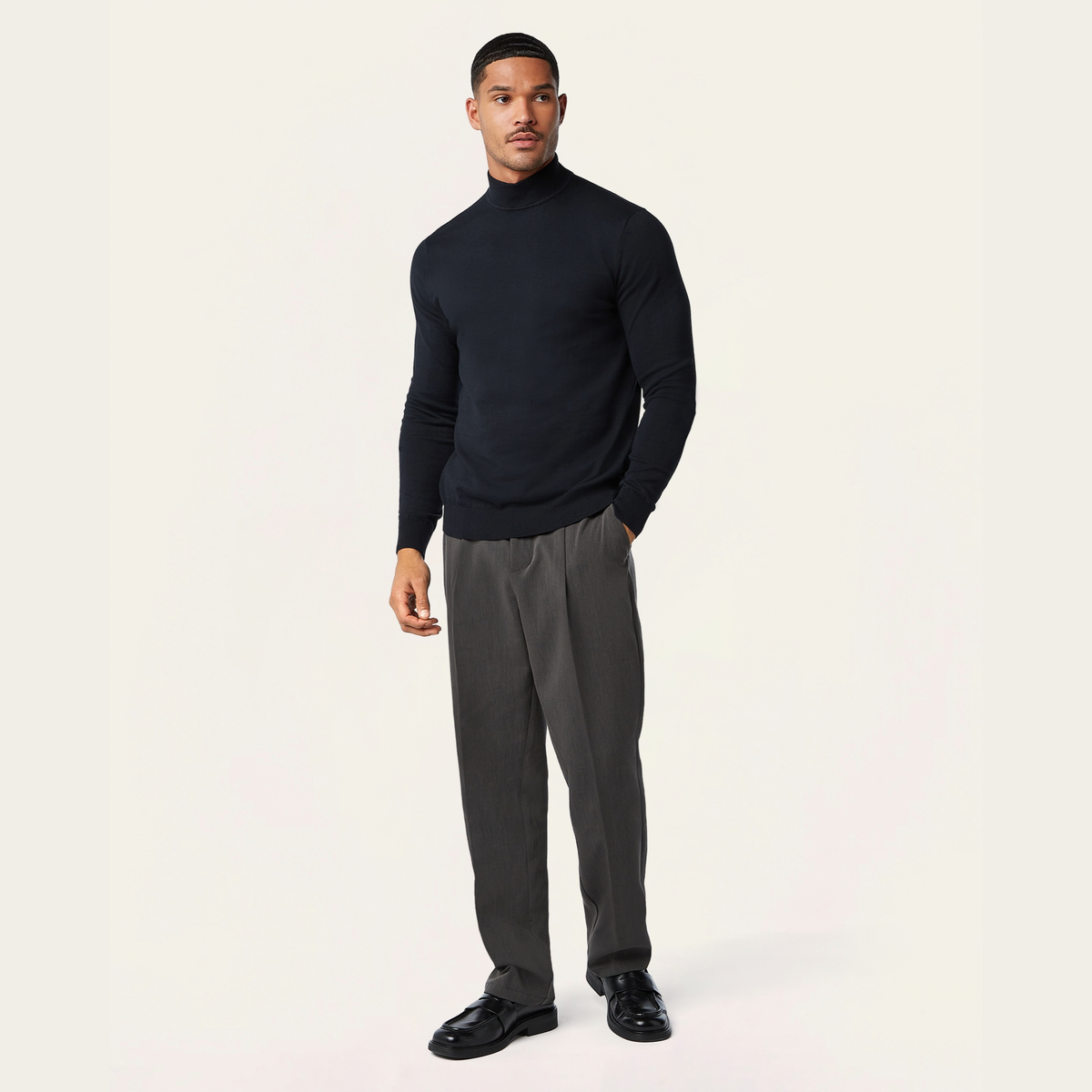 Seawool Mockneck bundle | Navy & Dark brown