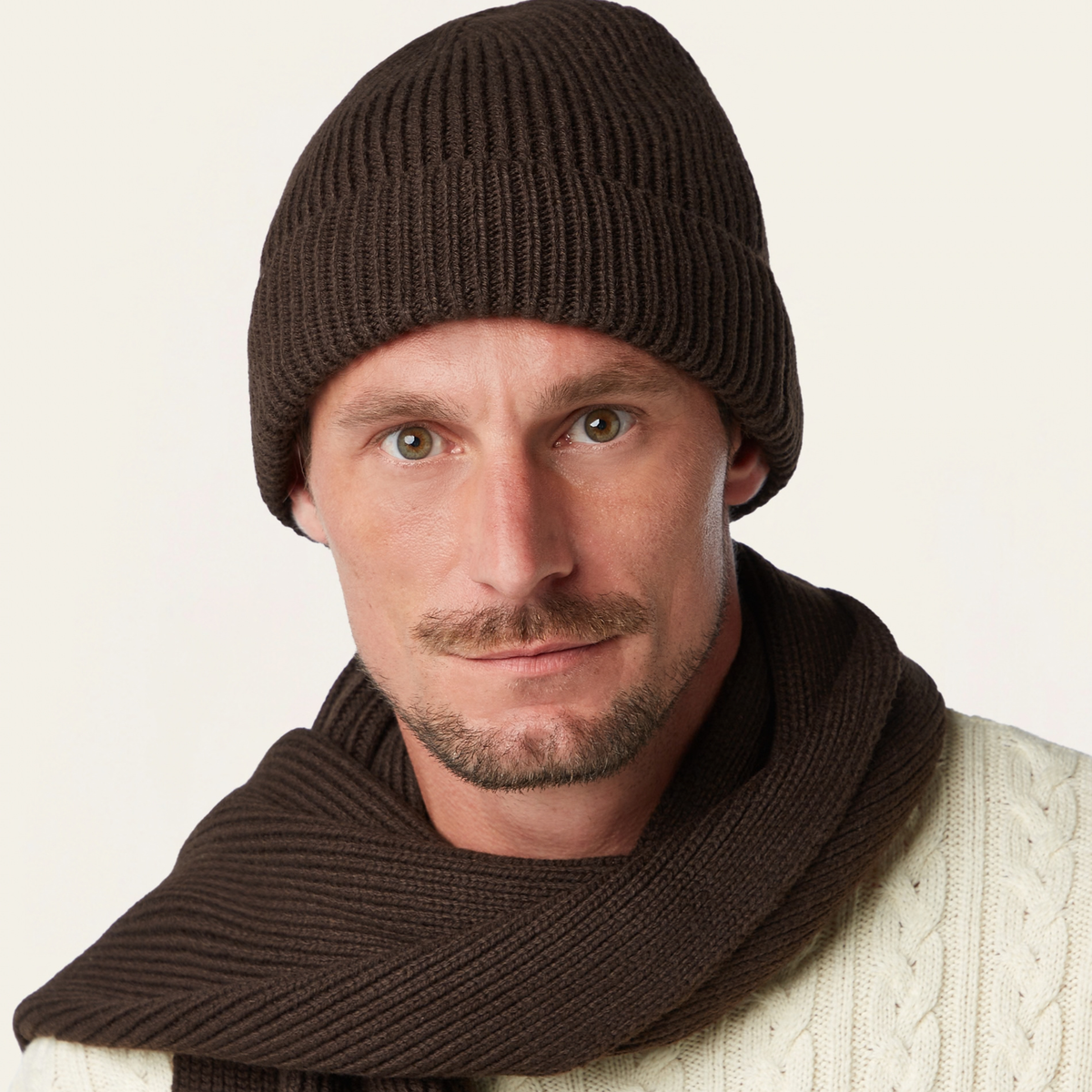 Heavy Seawool Beanie Dark Brown