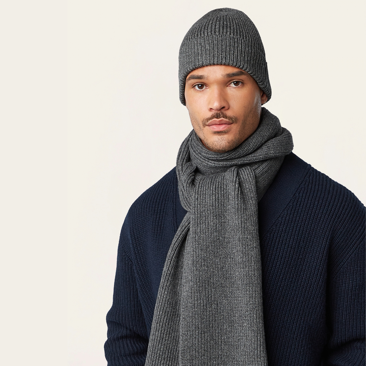 Heavy Seawool Beanie Dark Grey