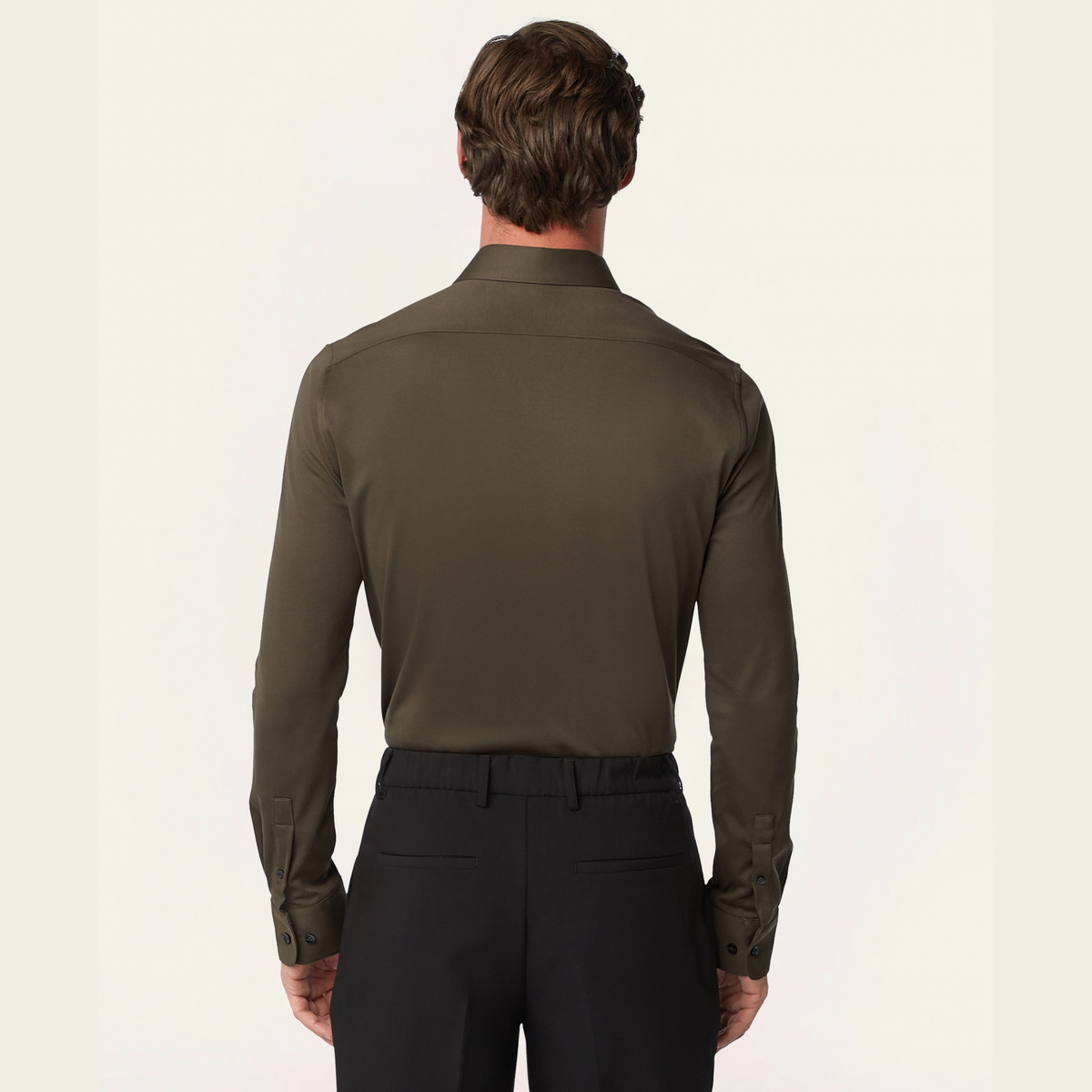 Knitted non-iron shirt Dark Brown