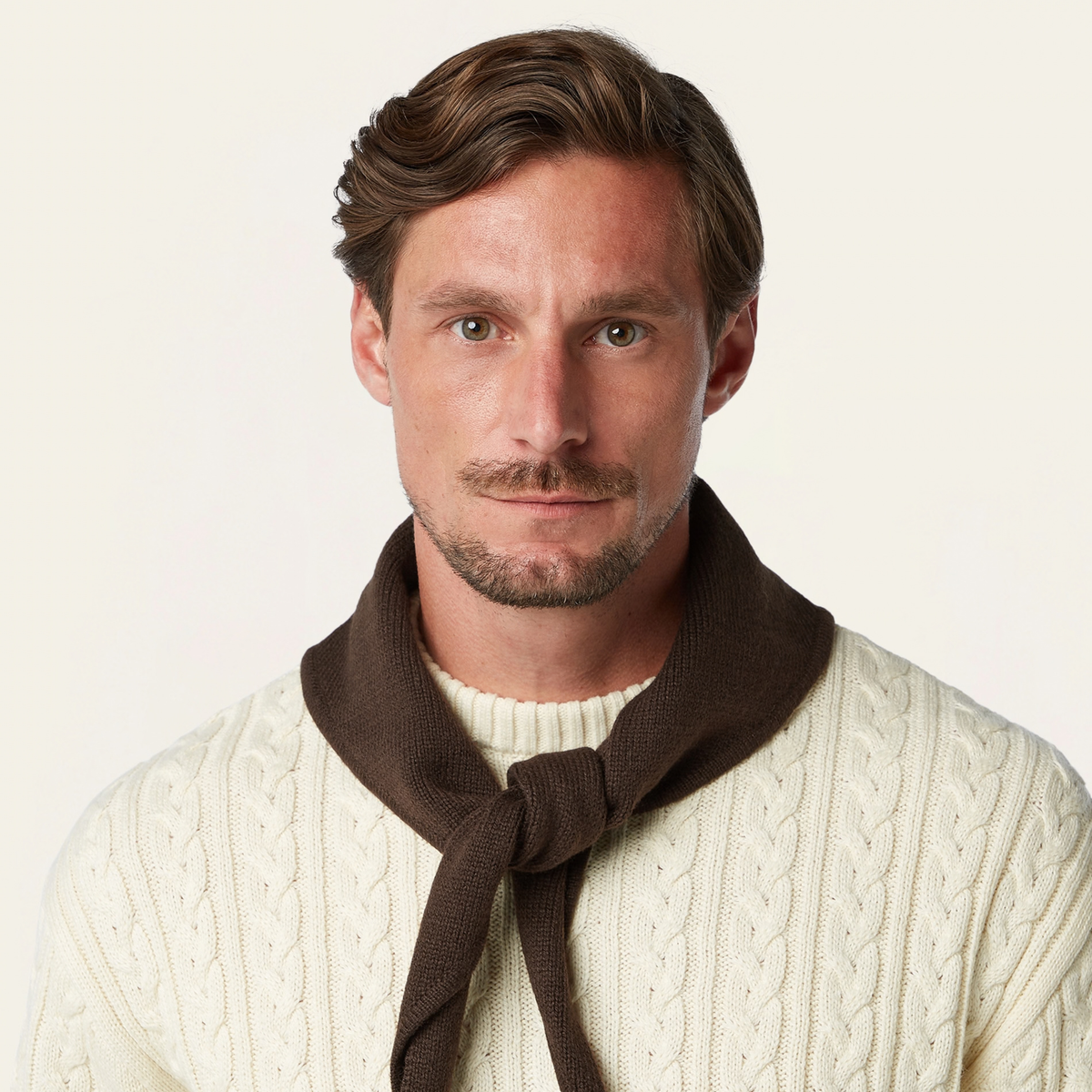 Heavy Seawool Triangle Scarf Dark Brown