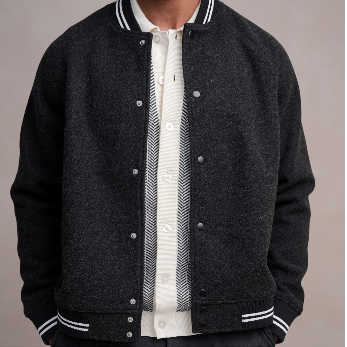Varsity Jacket Dark Grey