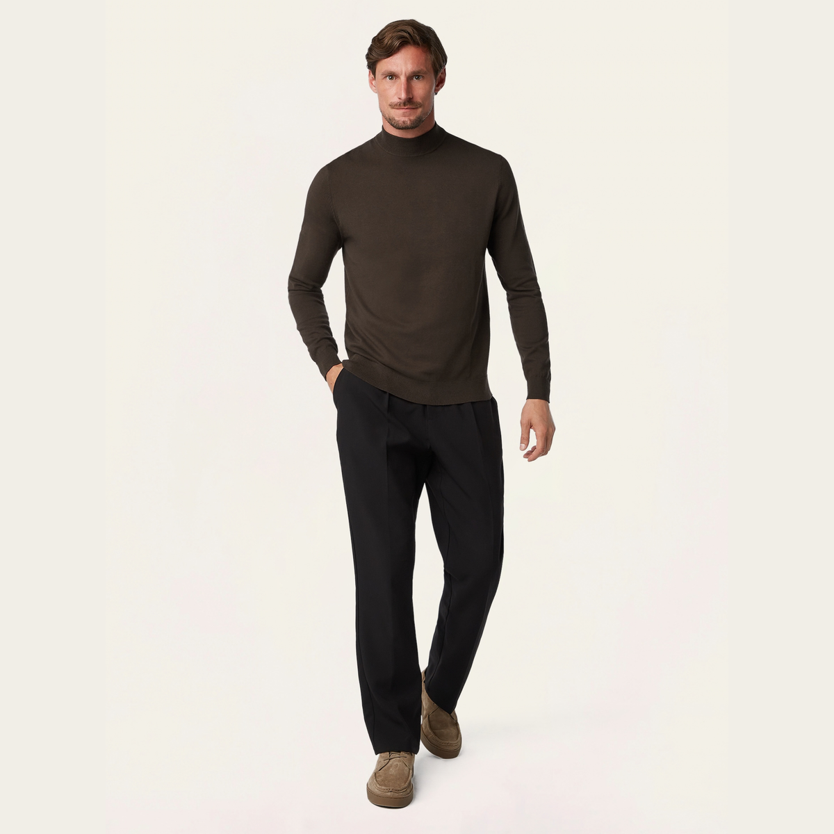 Seawool Mockneck bundle | Navy & Dark brown