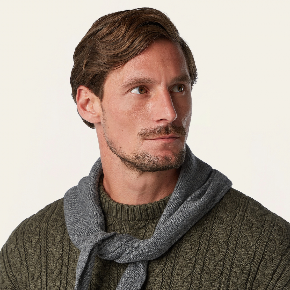 Heavy Seawool Triangle Scarf Dark Grey