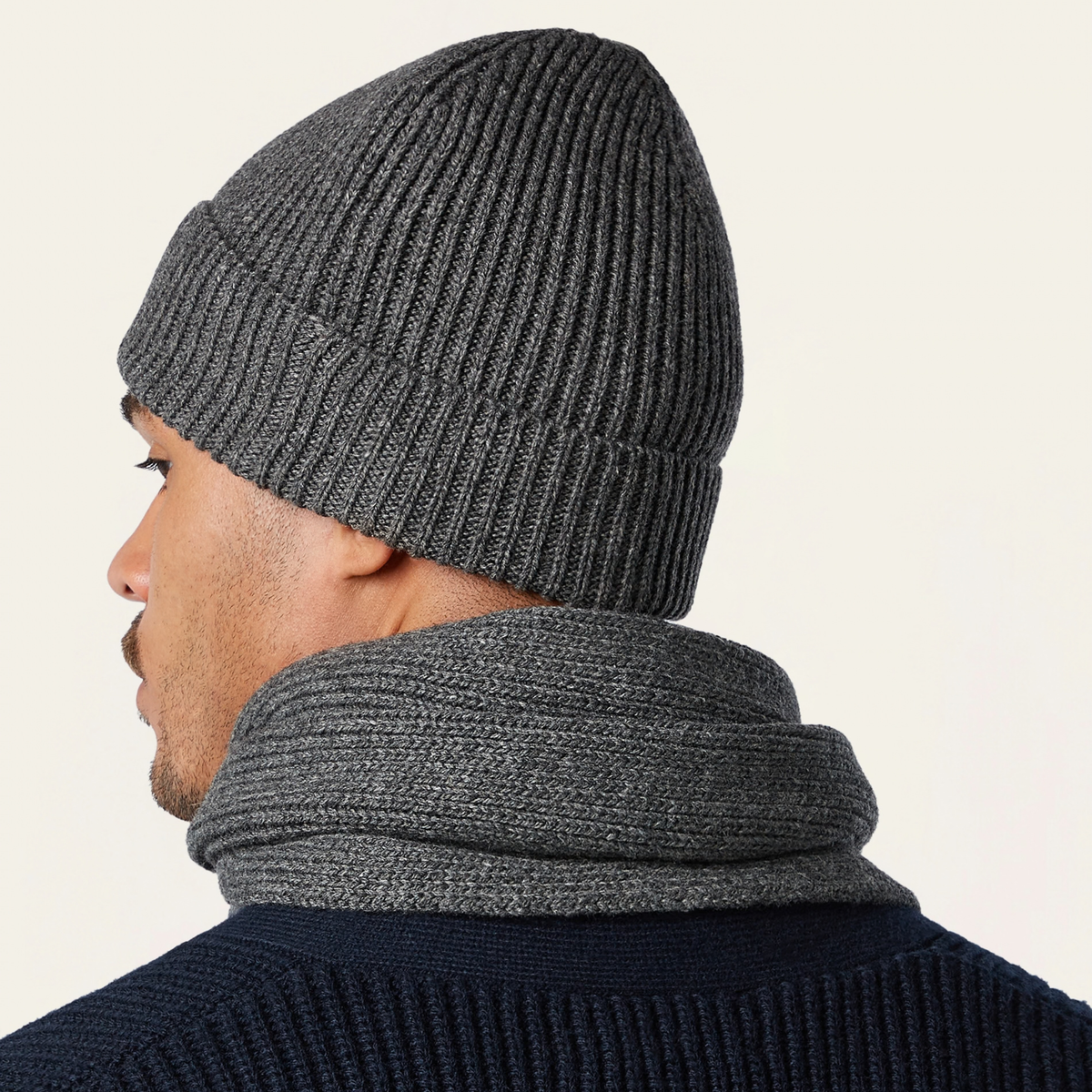 Heavy Seawool Beanie Dark Grey