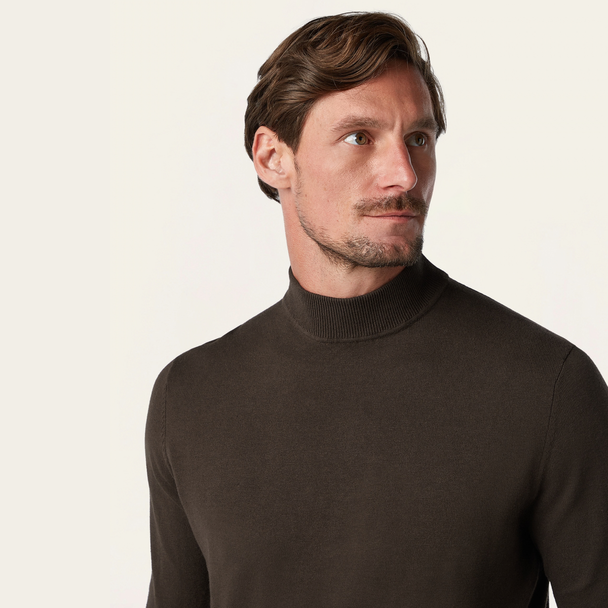 Seawool Mockneck Dark Brown