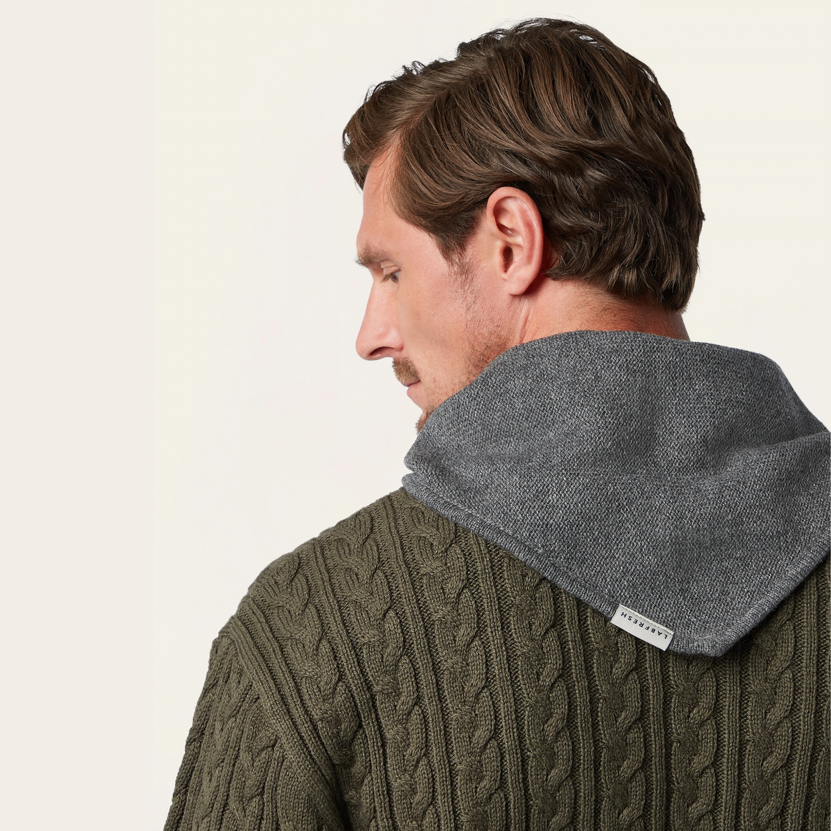 Heavy Seawool Triangle Scarf Dark Grey