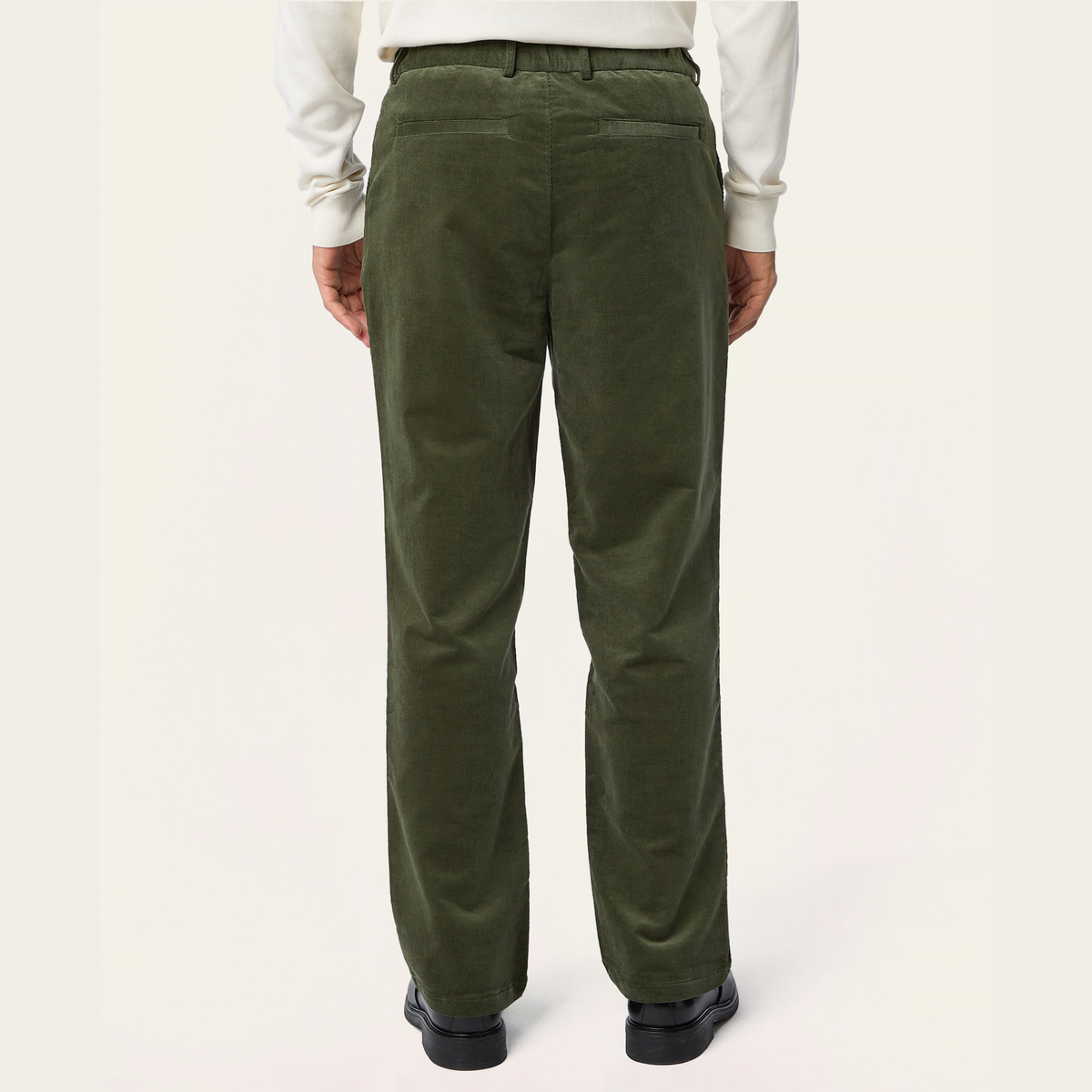 Straight Corduroy Pants Dark Olive
