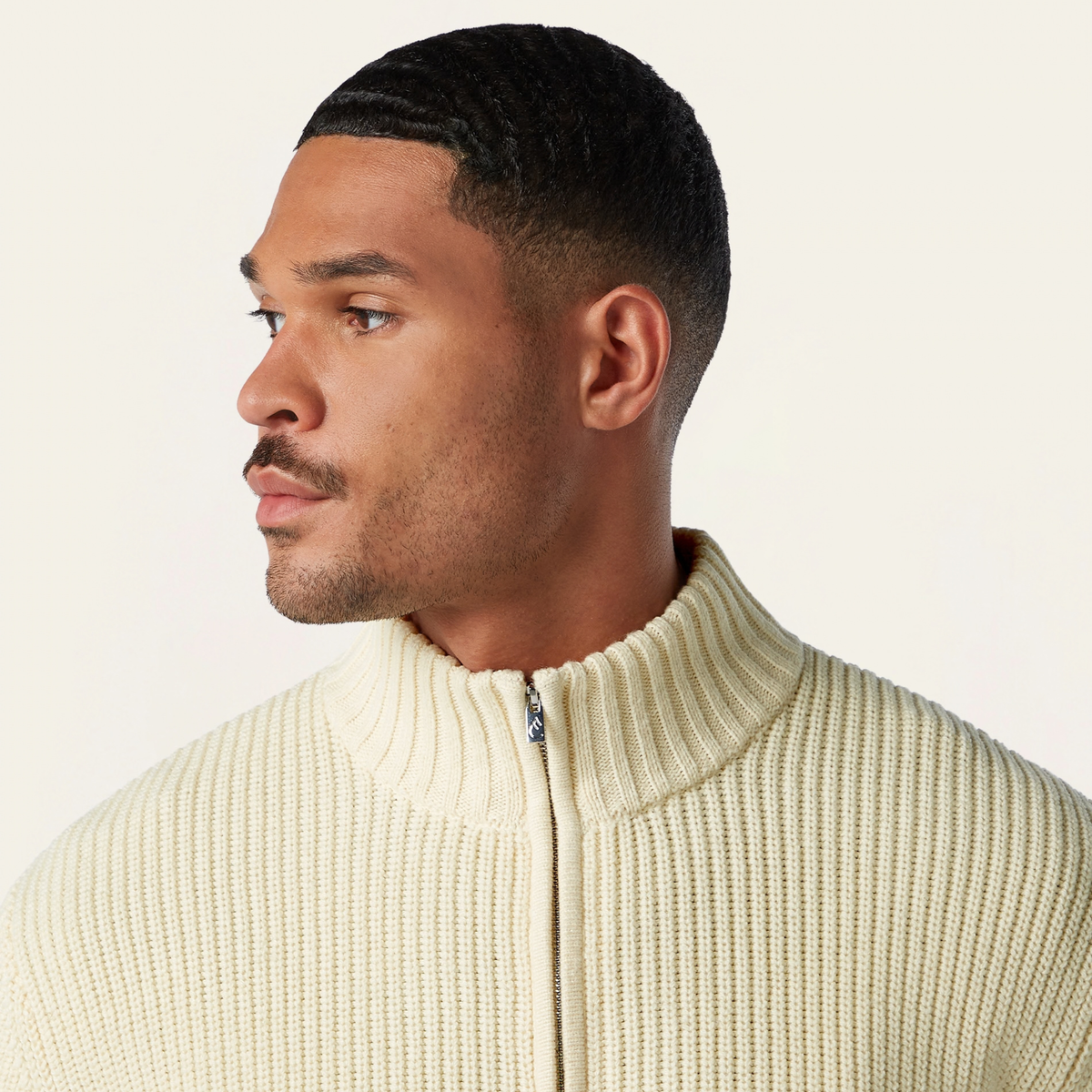 Heavy Seawool Full Zip Cardigan Off White