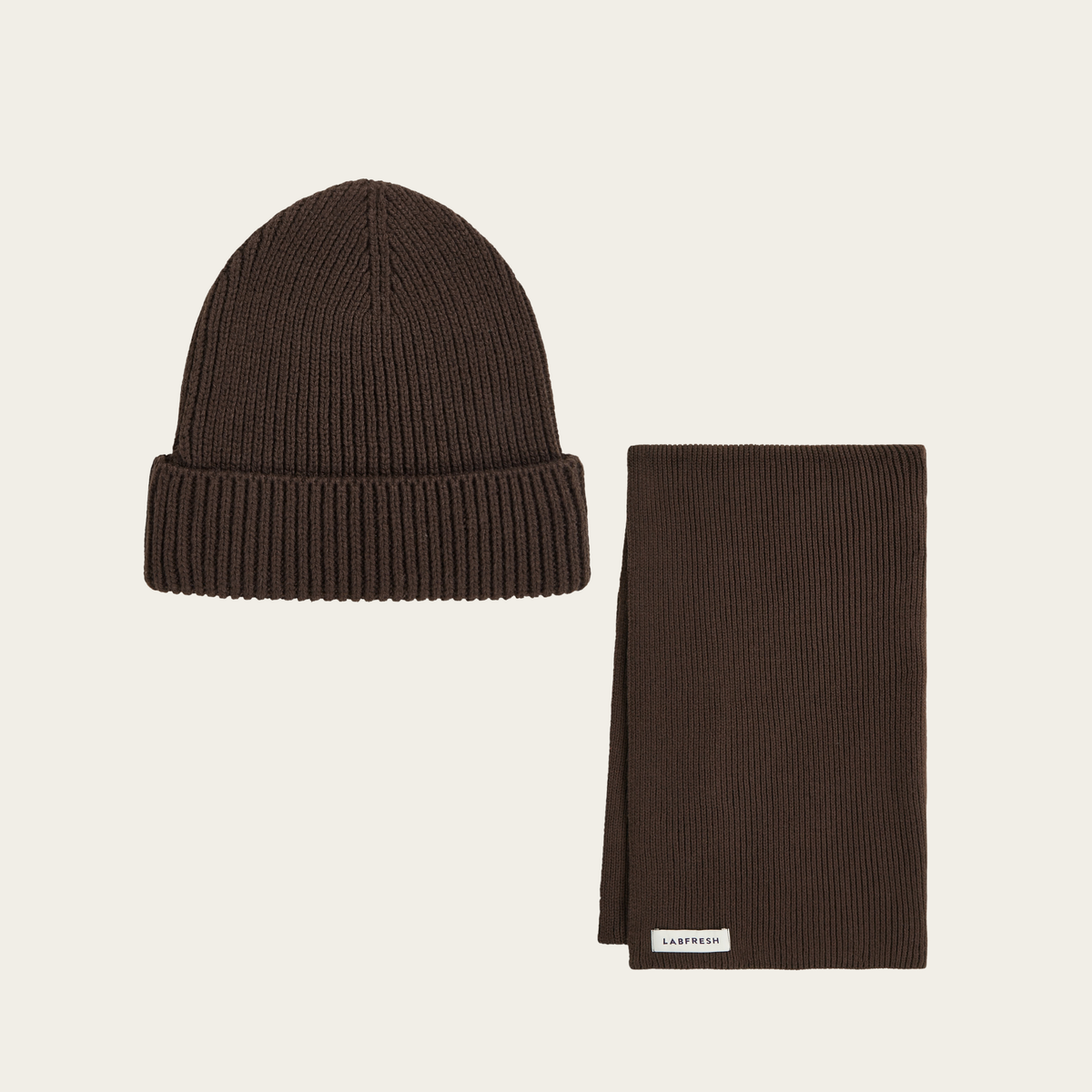 Heavy Seawool Dark brown Beanie & Scarf bundle