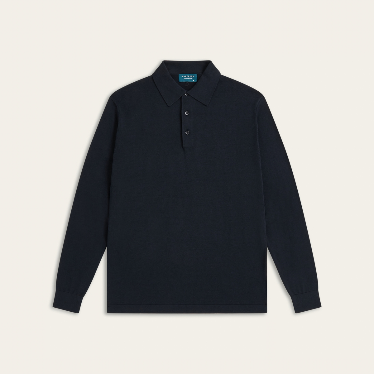 Knitted Long-sleeve Polo Navy