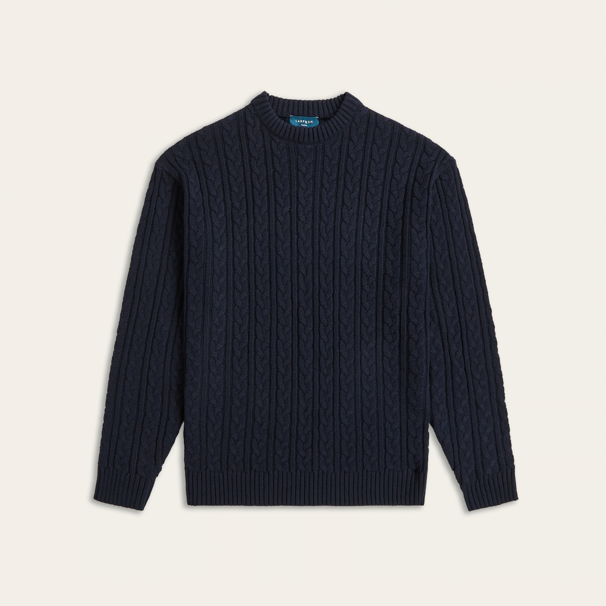 Heavy Seawool Cable Crewneck Navy