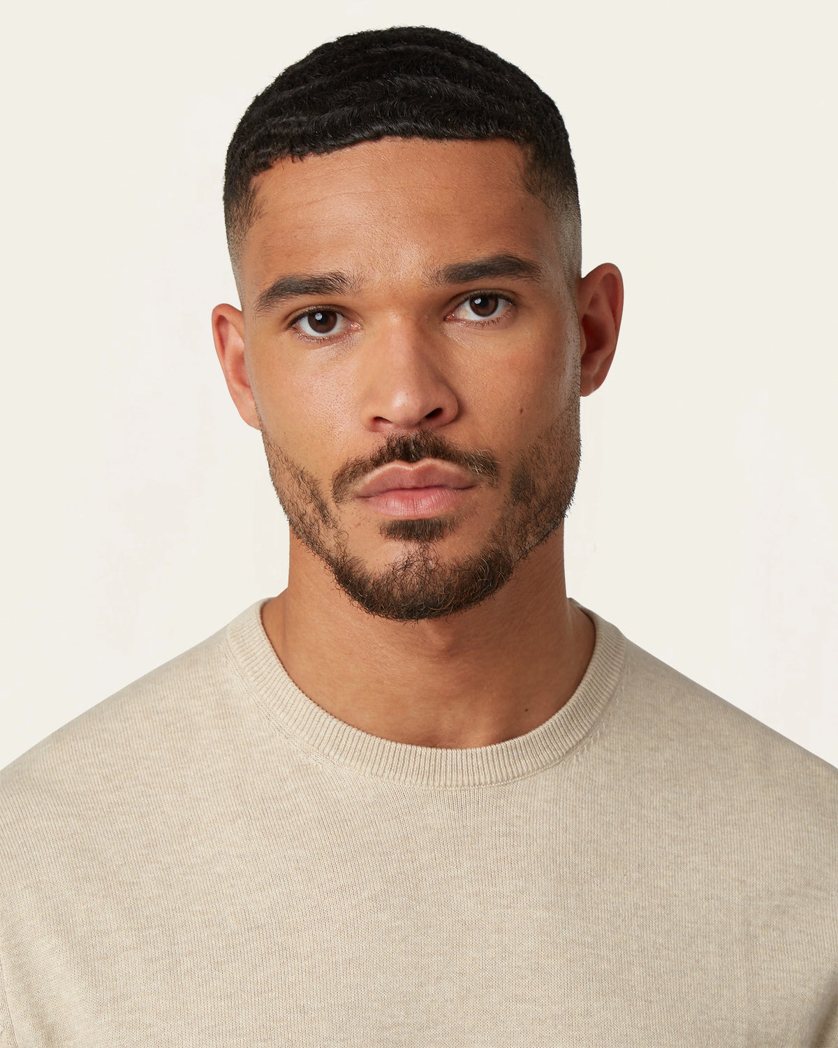 Seawool sweater & Knitted non-iron shirt bundle | White & Sand