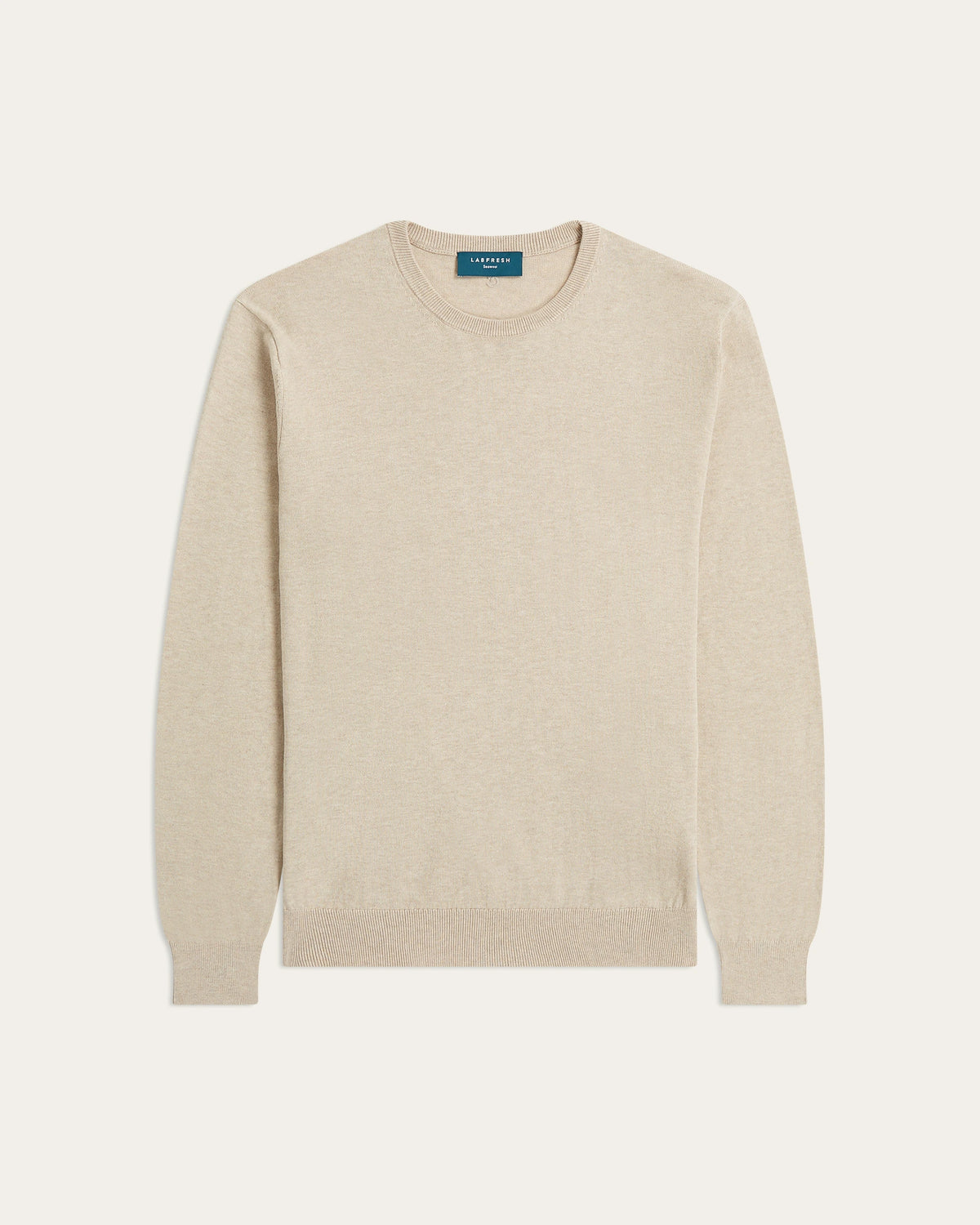 Seawool sweater & Knitted non-iron shirt bundle | White & Sand