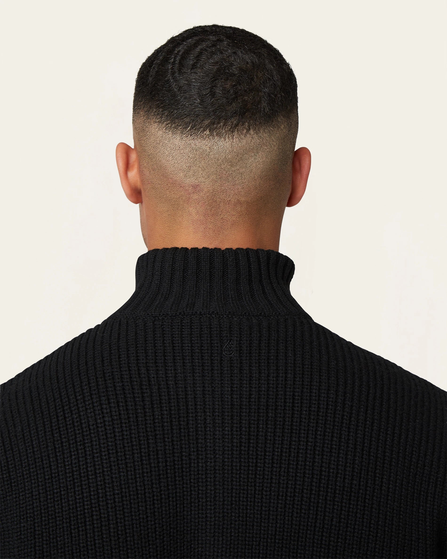 Heavy Seawool Half Zip Black