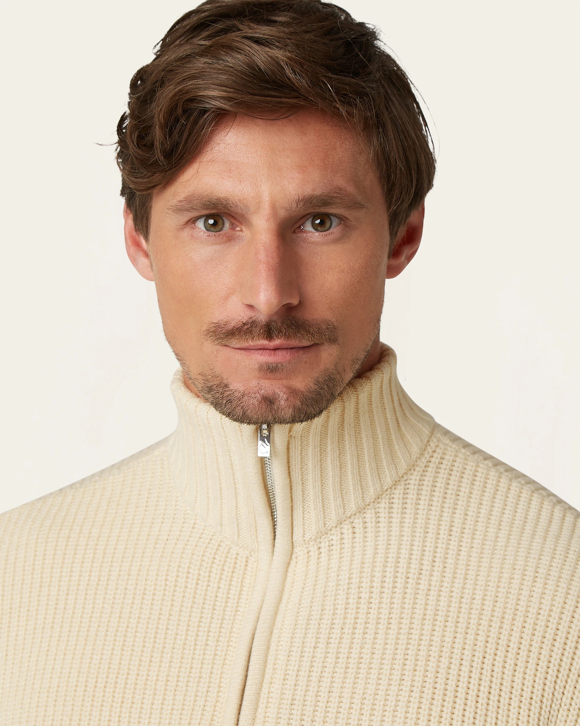 Heavy Seawool Half Zip Off-white