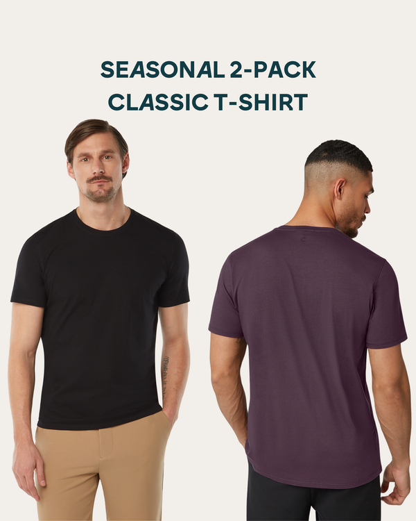 Seasonal t-shirt 2-pack bundle | Dark plum & Black