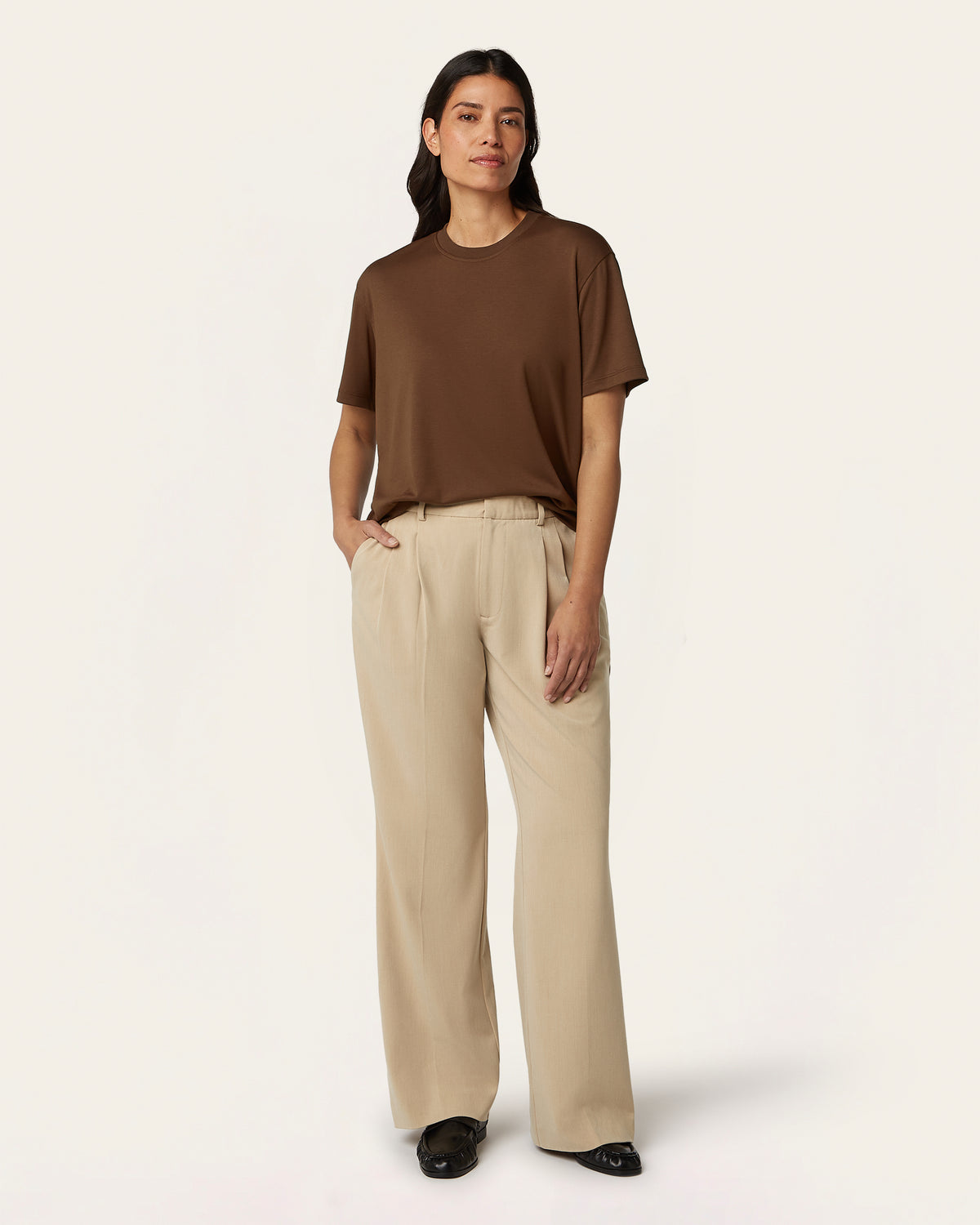 Interlock Boxy Fit T-shirt - Brown