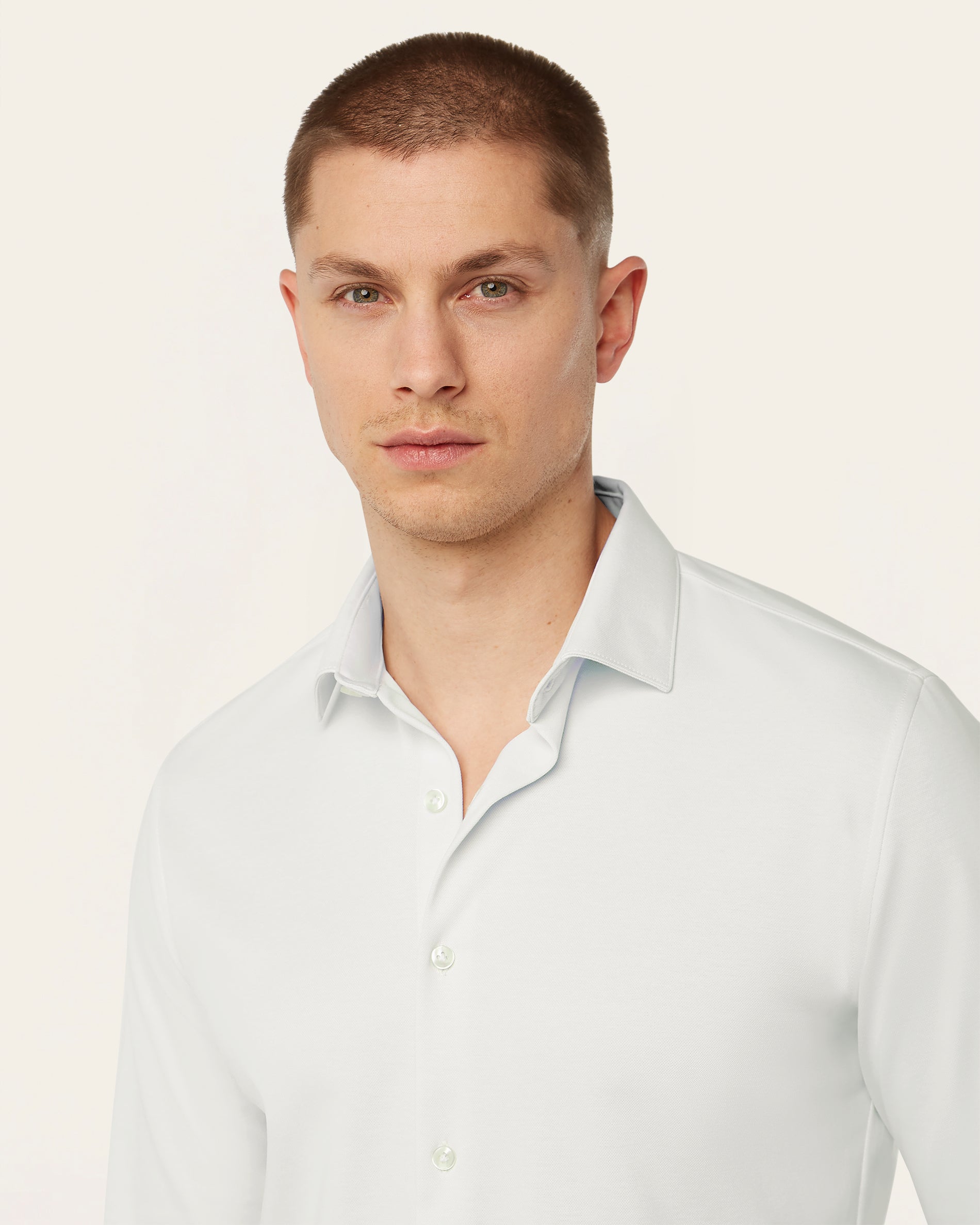 Knitted non-iron shirt Cloud Grey