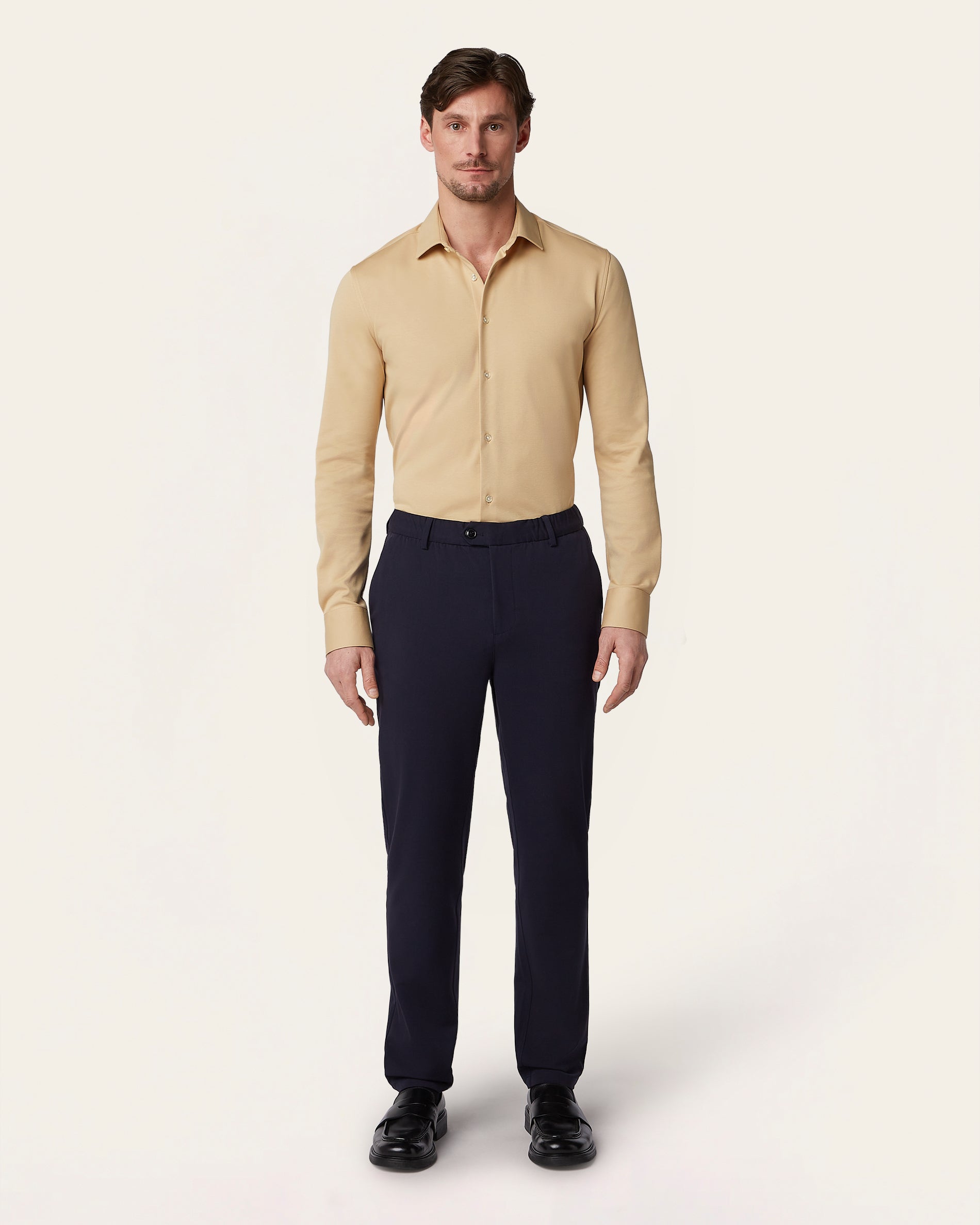 Knitted non-iron shirt Sand