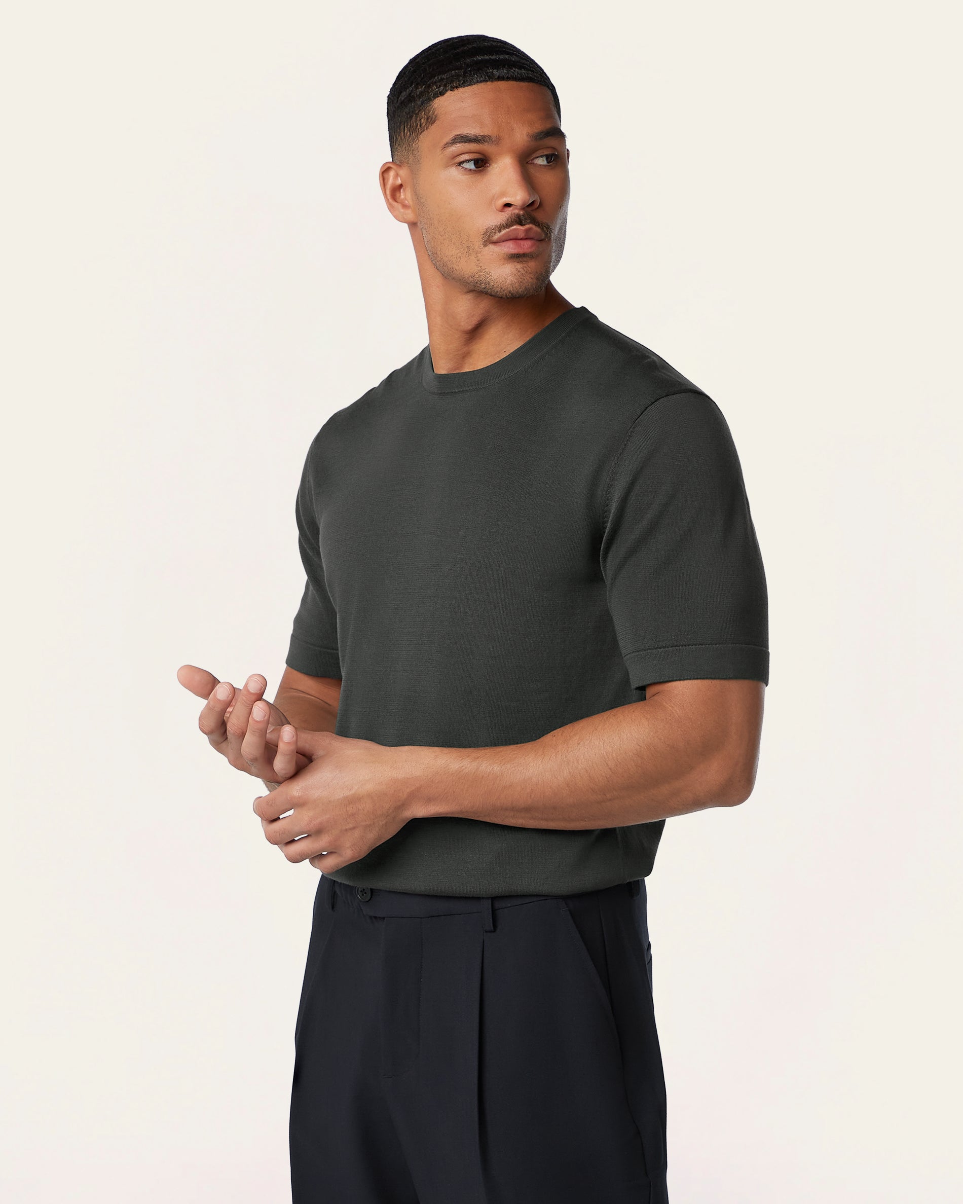 Knitted t-shirt Dark grey