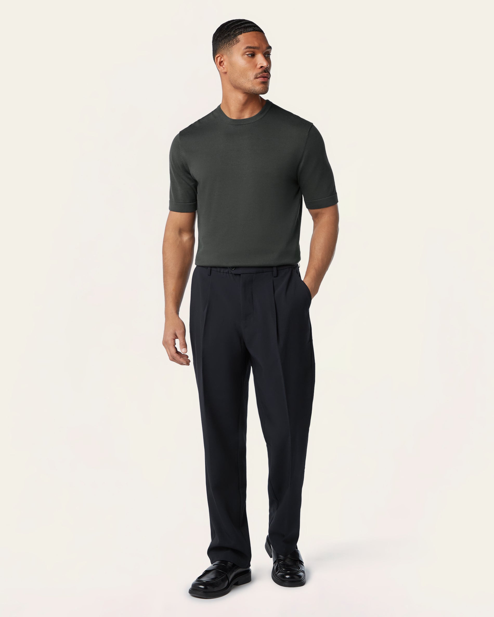 Knitted t-shirt Dark grey