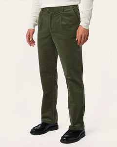 Straight Corduroy Pants Dark Olive