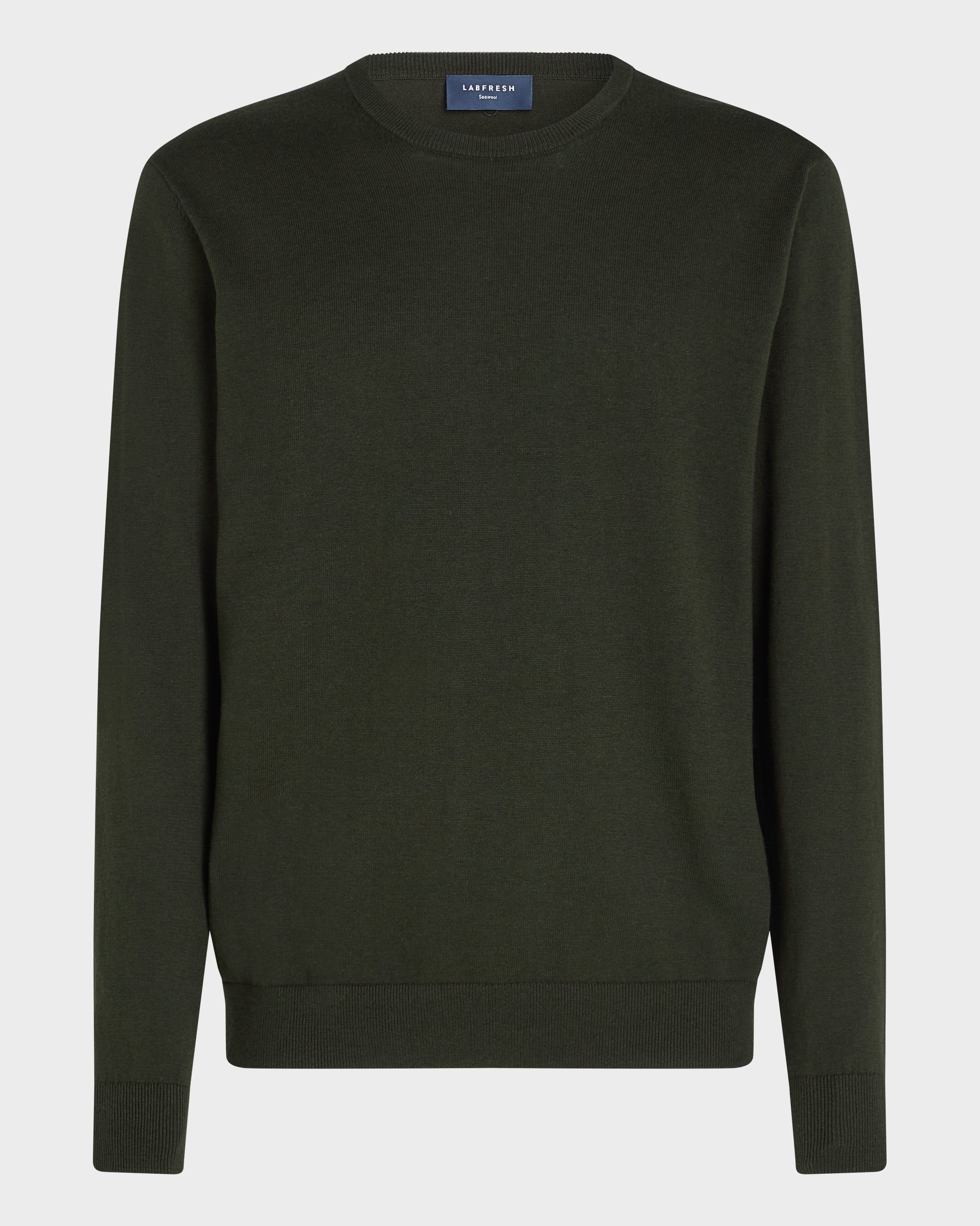 トップス SEE SEE LS WOOL CREW Dark green Crewneck Wool Sweater – Seawool Blend | LABFRESH