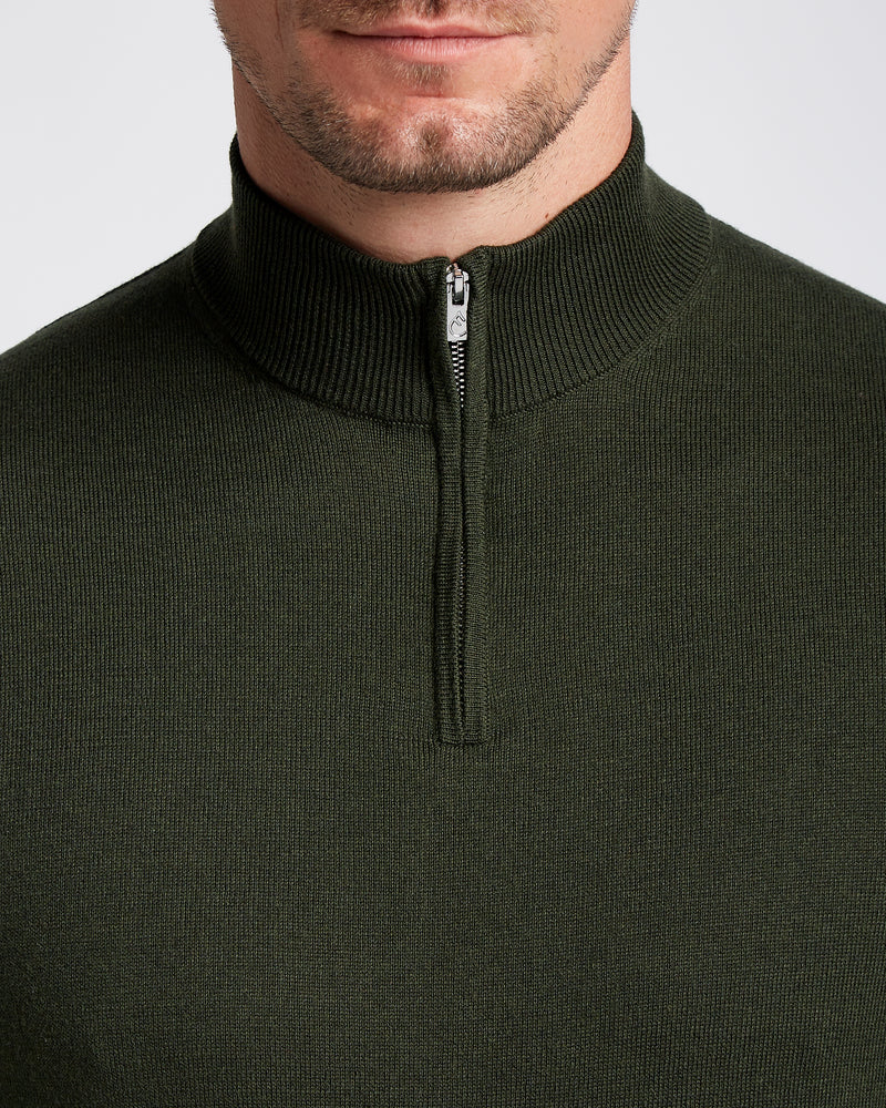 Seawool Half Zip Dark Green