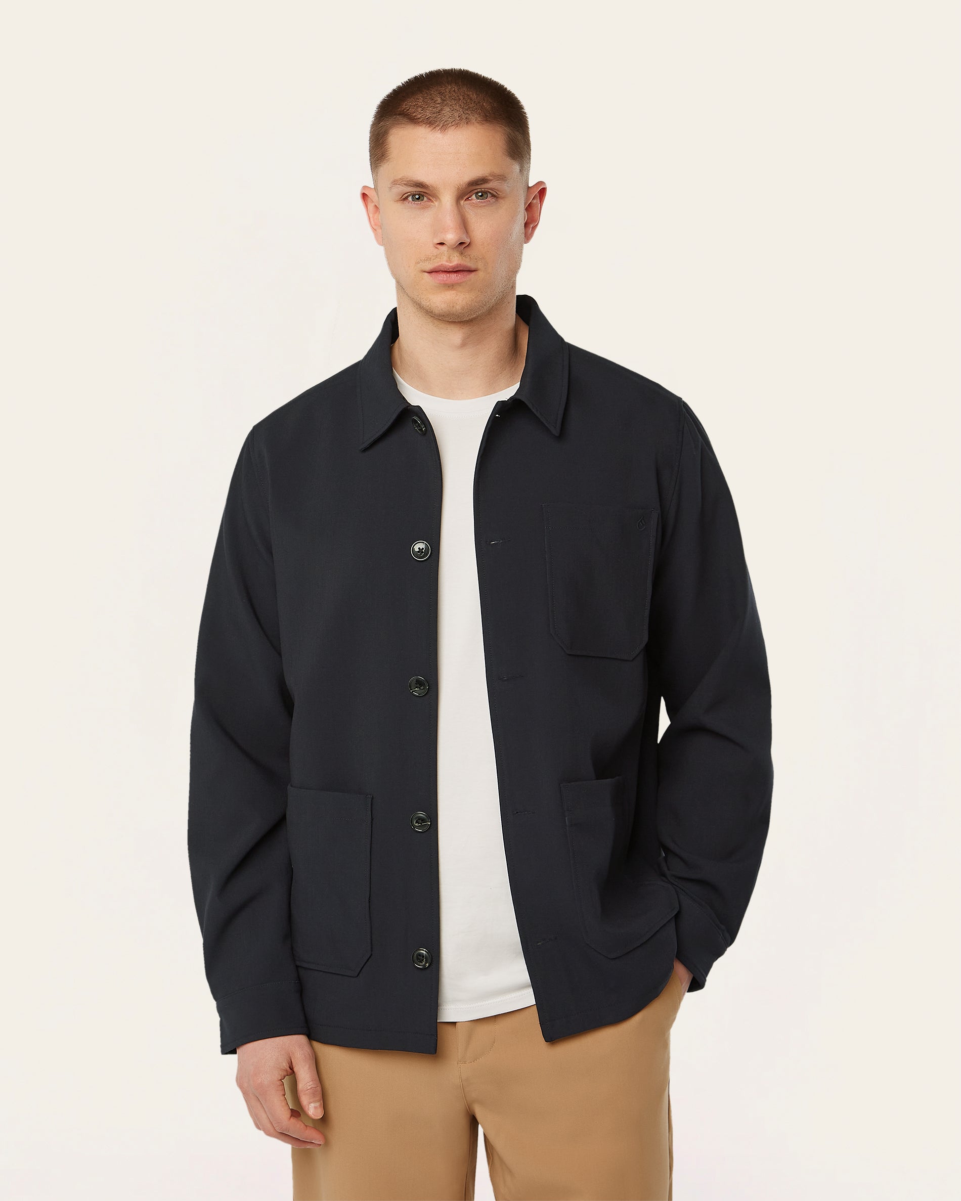 Navy Water-Repellent Shirt Jacket | LABFRESH