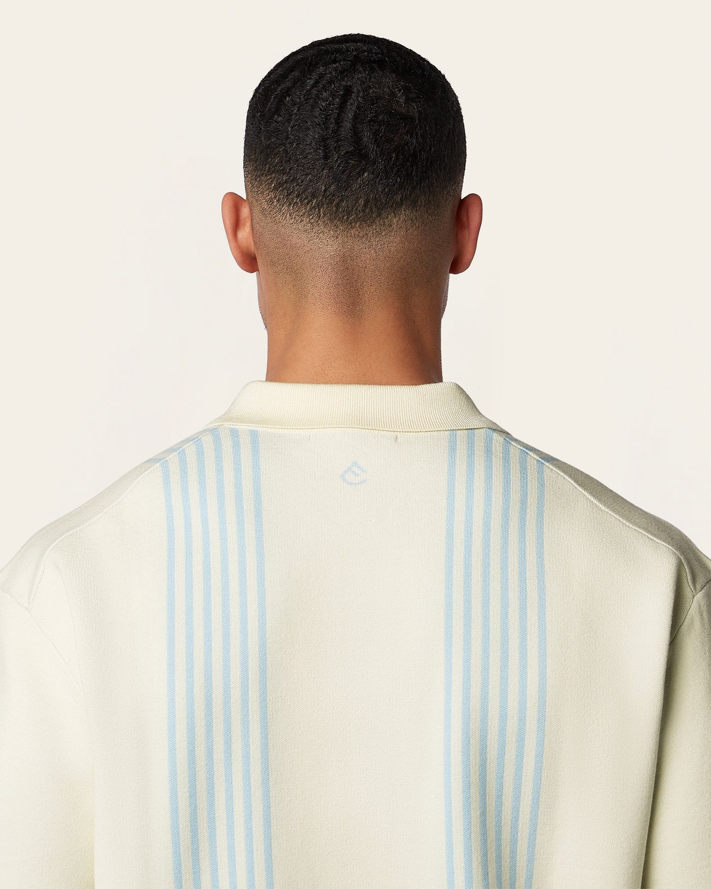 Jacquard Short Sleeve Shirt Off White / Light Blue