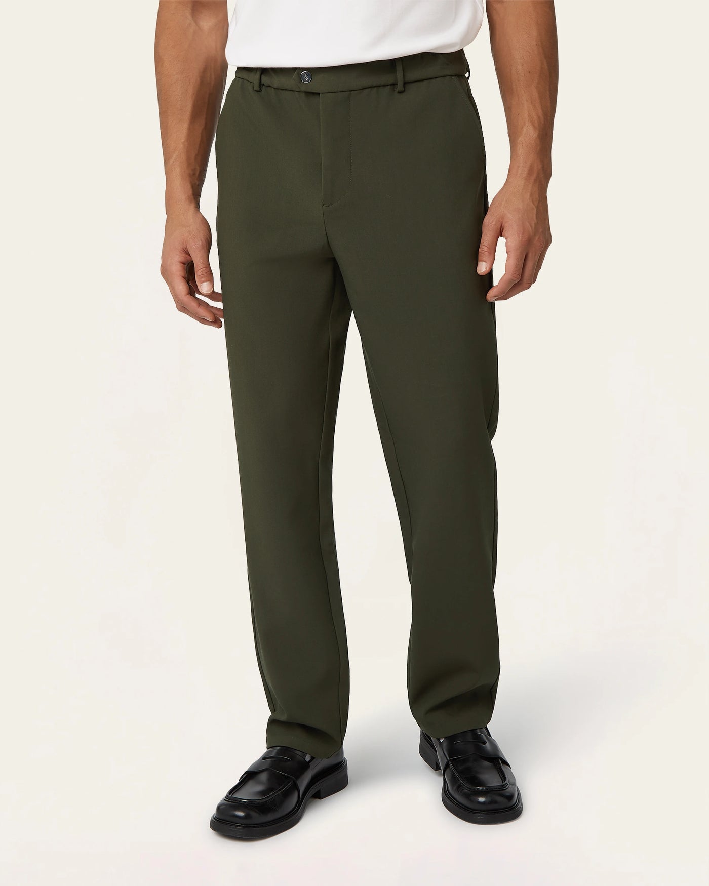 Straight pants Dark Green