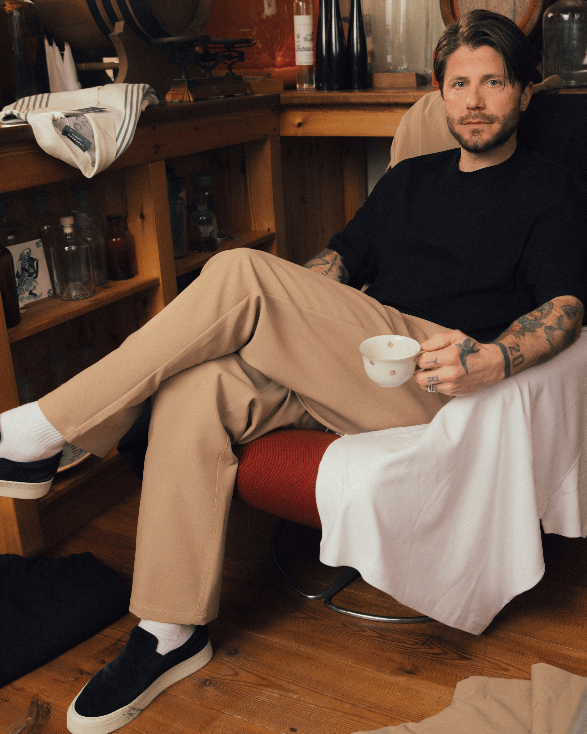 Straight pants Light Camel